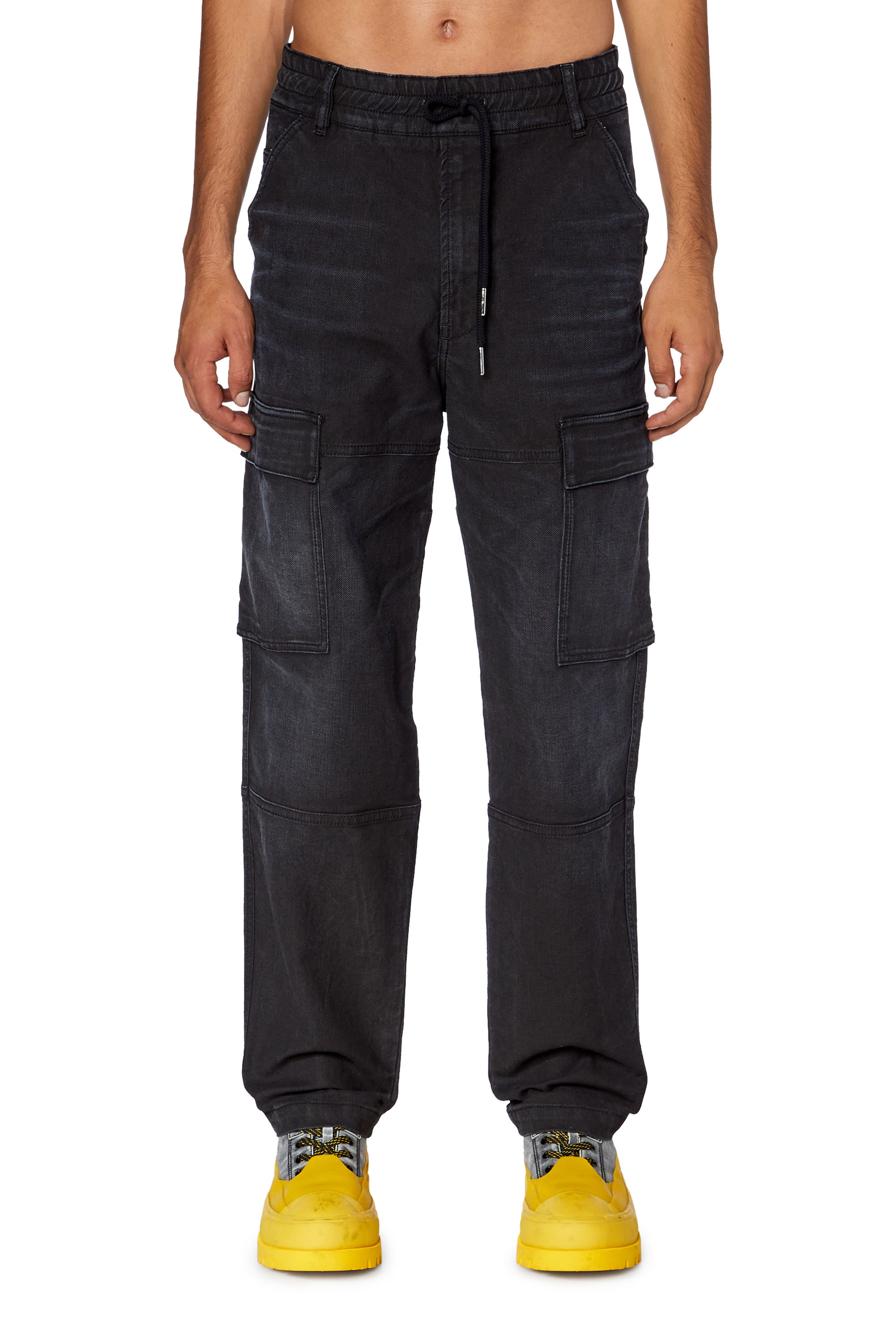 Diesel - Tapered 2030 D-Krooley Joggjeans® 09G69 Homme, Noir/Gris foncé - Image 1