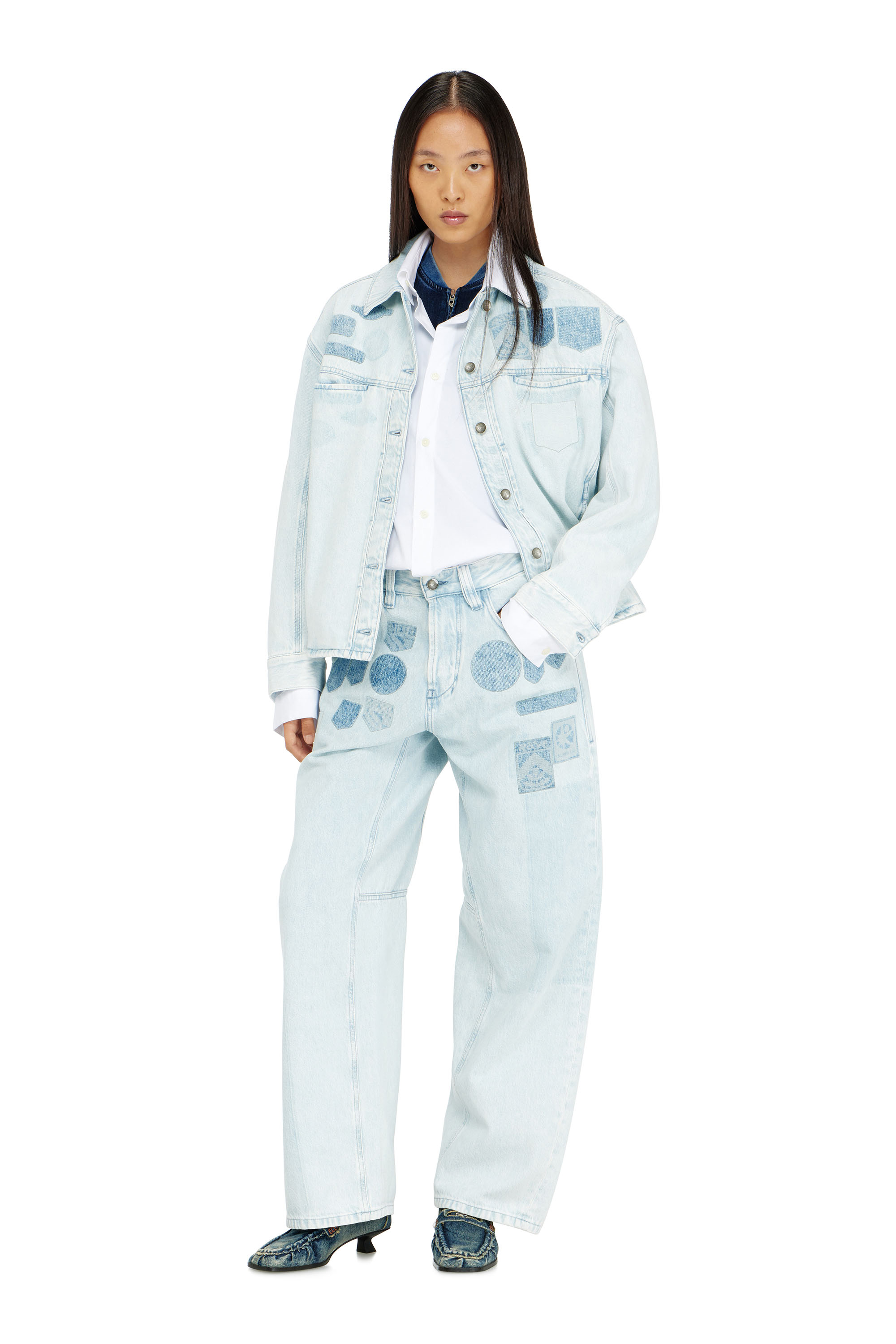 Diesel - D-RYMAVO-S, Chemise en denim effet patch Mixte in Bleu - 2