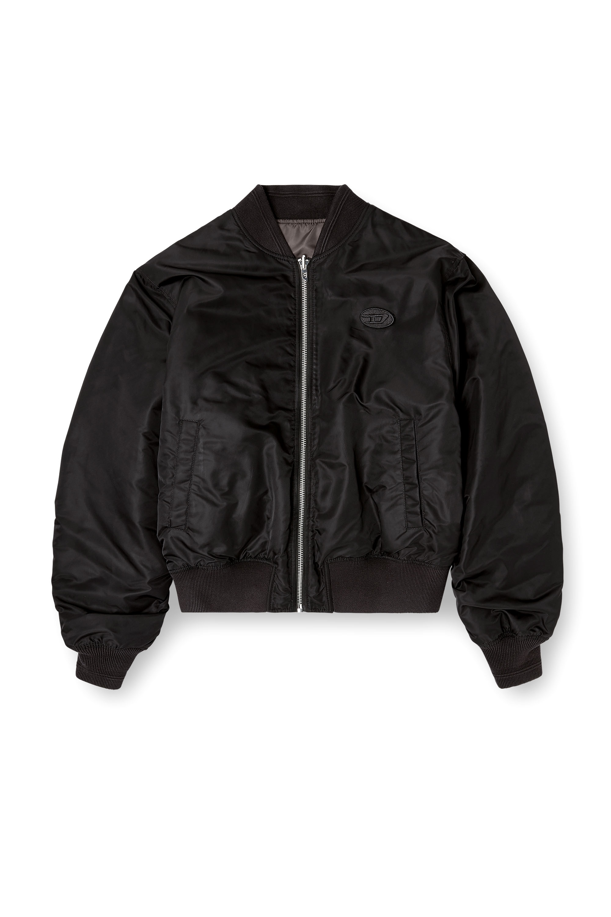 Diesel - W-TYPE-D1, Blouson aviateur rembourr&eacute; avec broderie Oval D Homme in Noir - 2