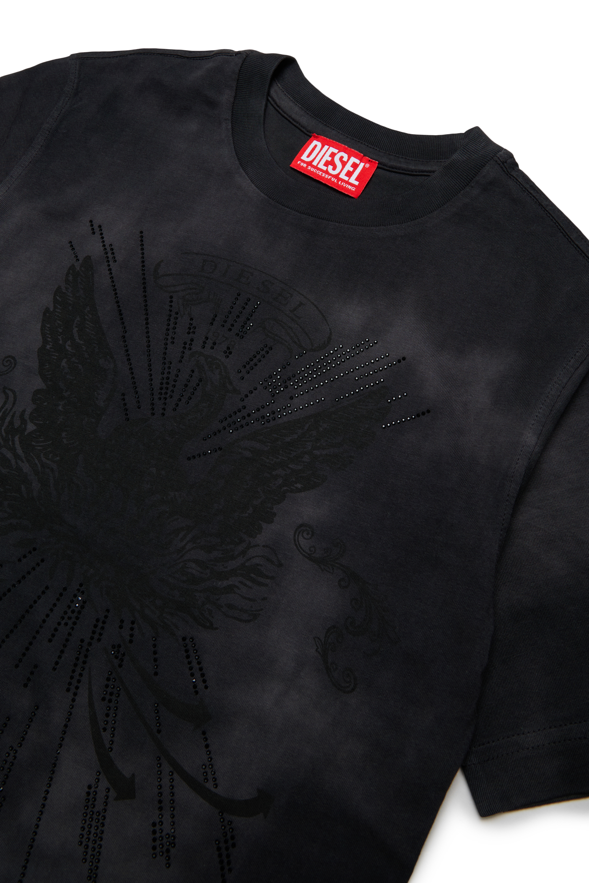 Diesel - TFIN OVER, T-shirt avec motif ph&eacute;nix orn&eacute; Homme in Noir - 3