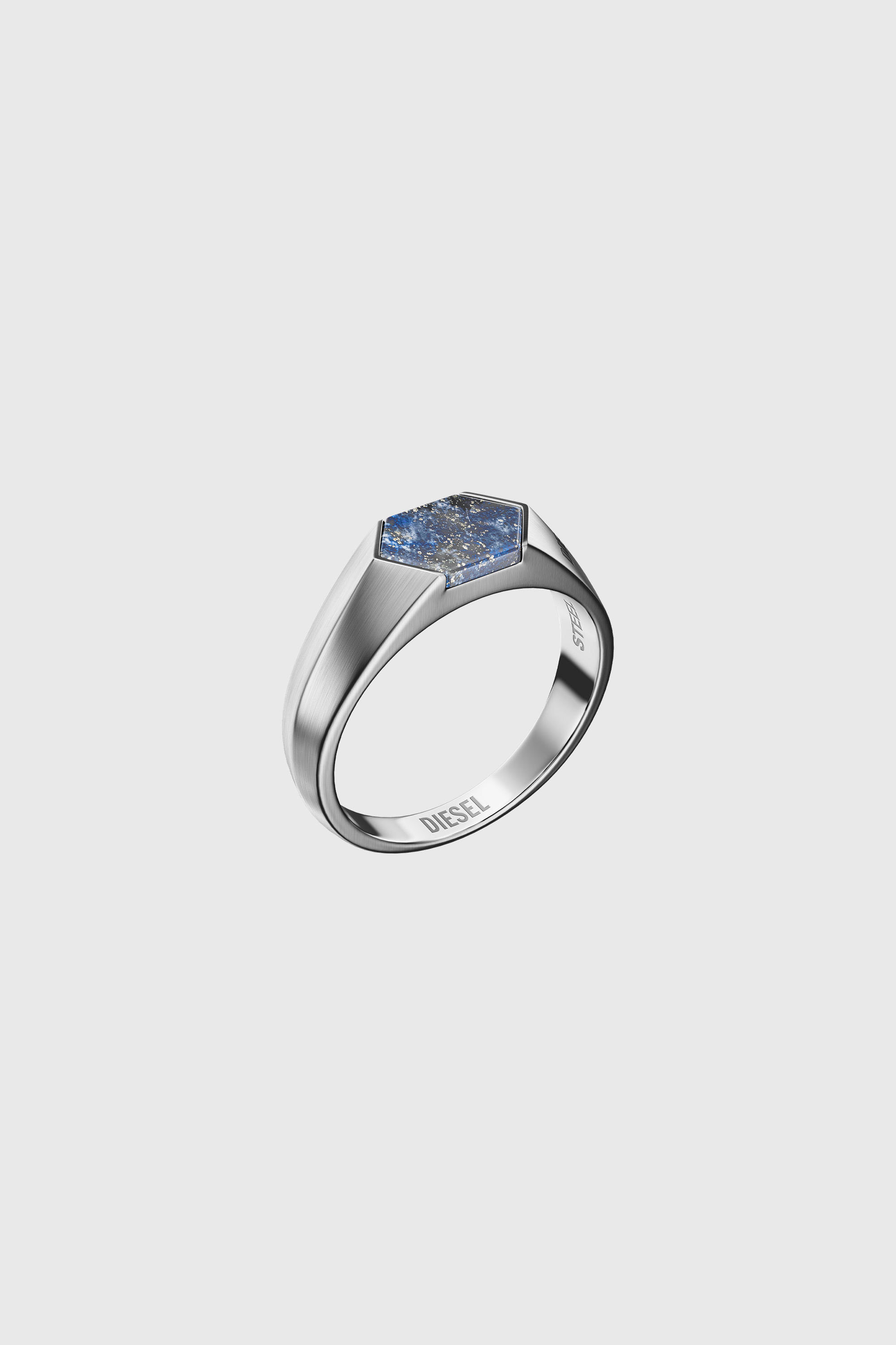 Diesel - DX1712040, Bague chevali&egrave;re en lapis-lazuli Mixte in Gris argent&eacute; - 1