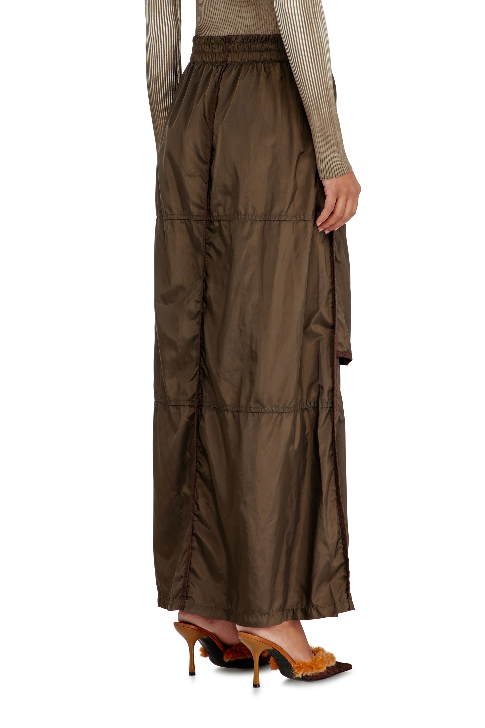 Diesel - O-HYTON, Jupe maxi coupe windbreaker avec zip devant Femme in ToBeDefined - 3