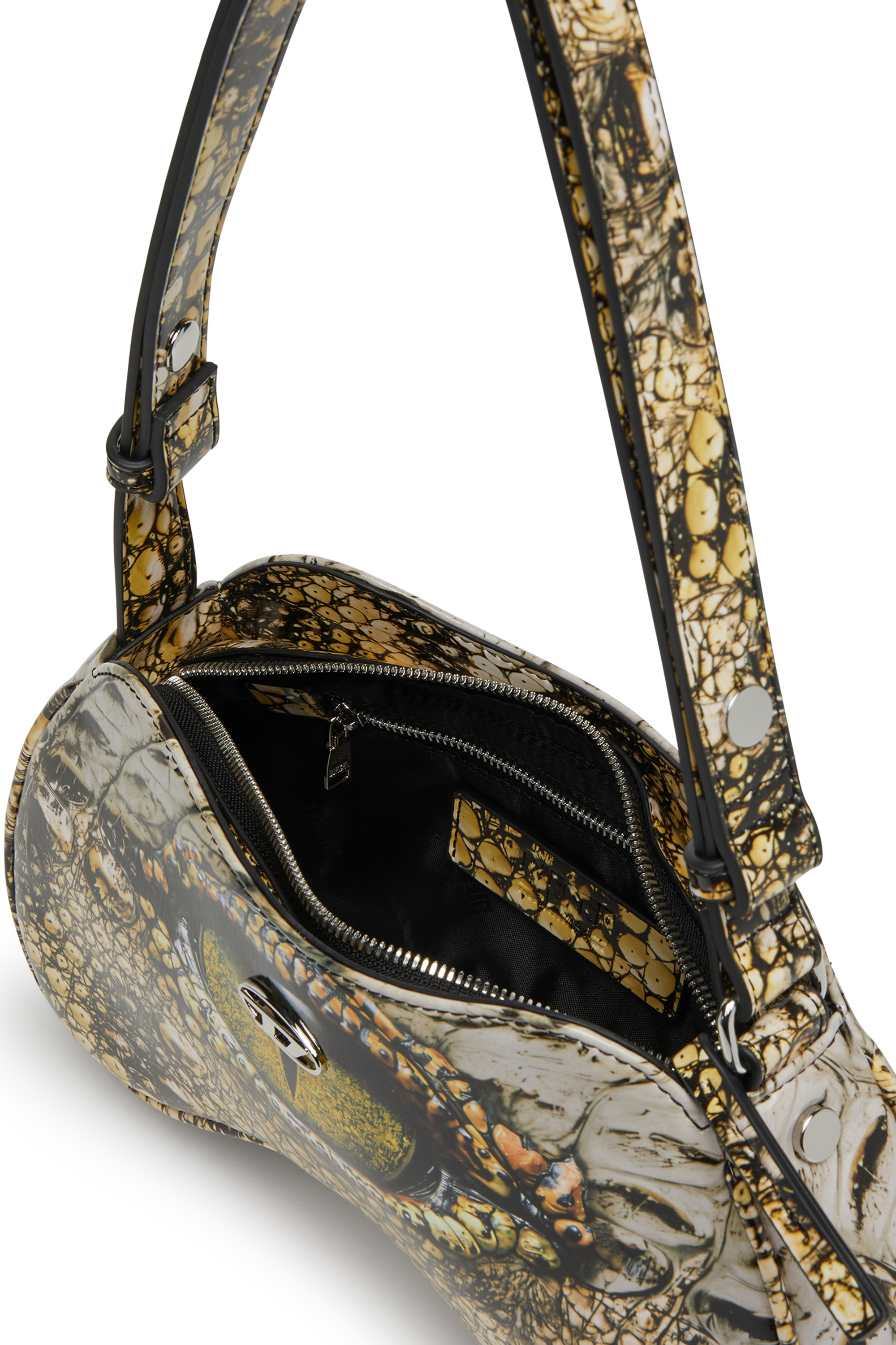 Diesel - PLAY SHOULDER, Play-Sac à bandoulière brillant Femme in Jaune - 3
