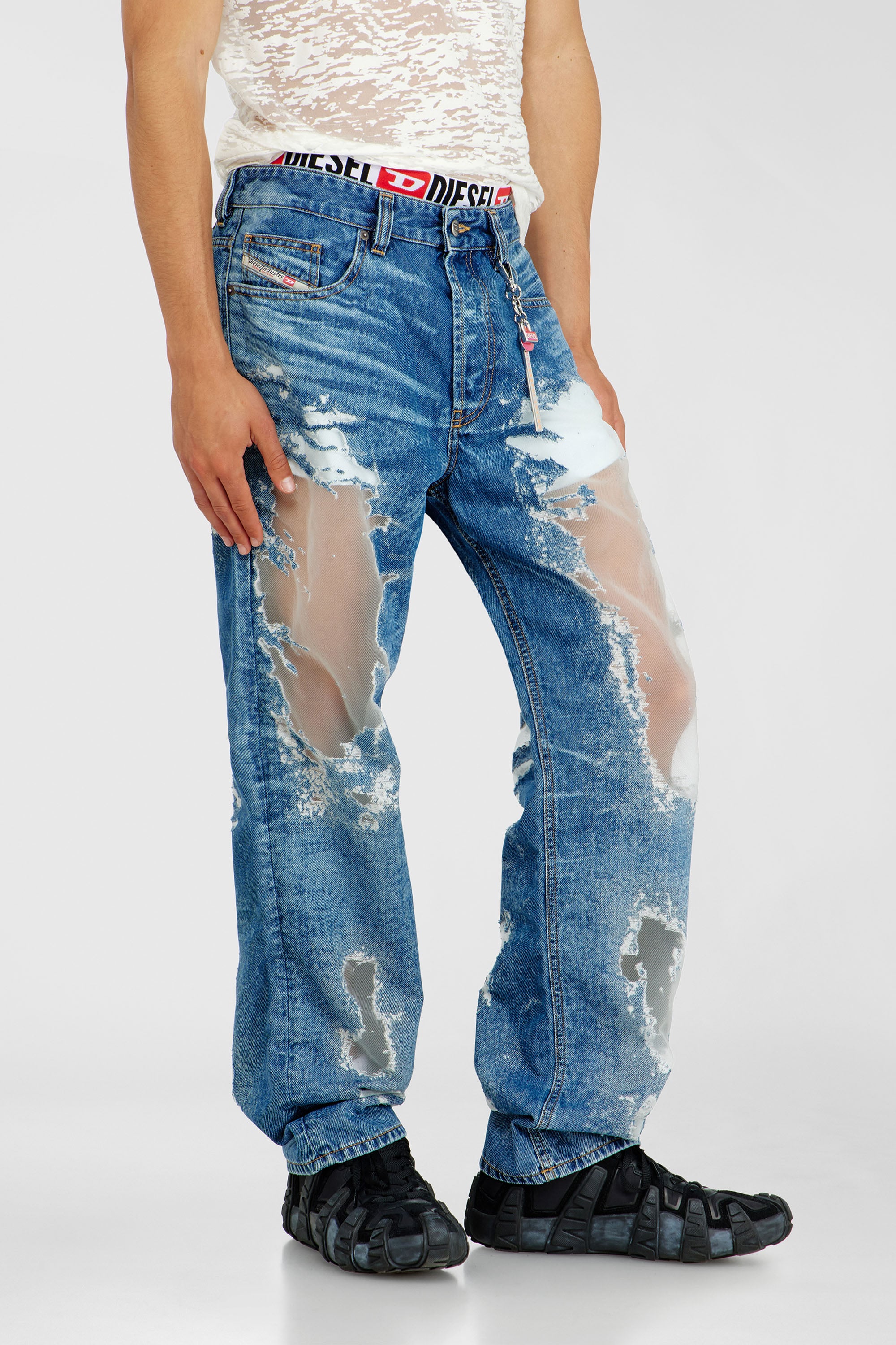 Diesel - Regular Jeans 2024 D-Macs 068ZH Homme, Bleu moyen - Image 5
