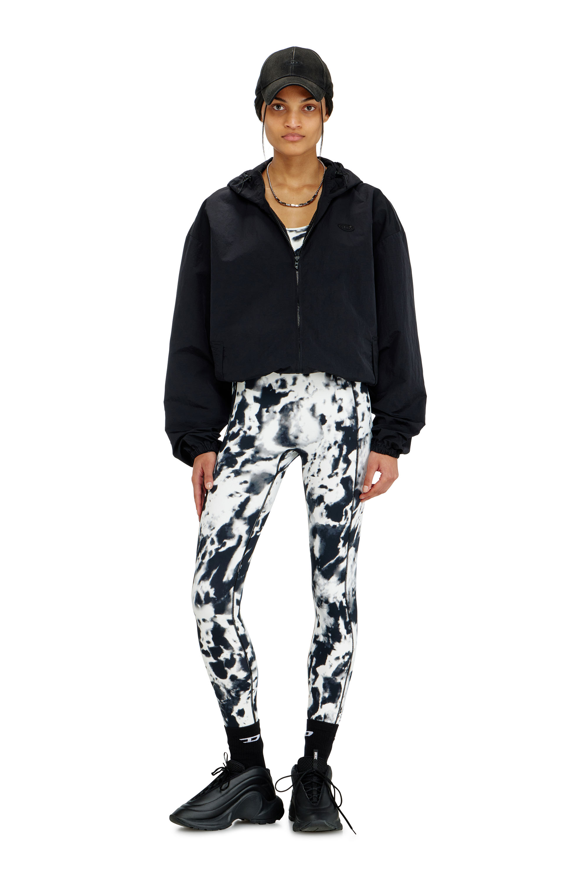 Diesel - ADELINE-D-POP, Leggings en microfibre imprim&eacute;e Femme in Polychrome - 3