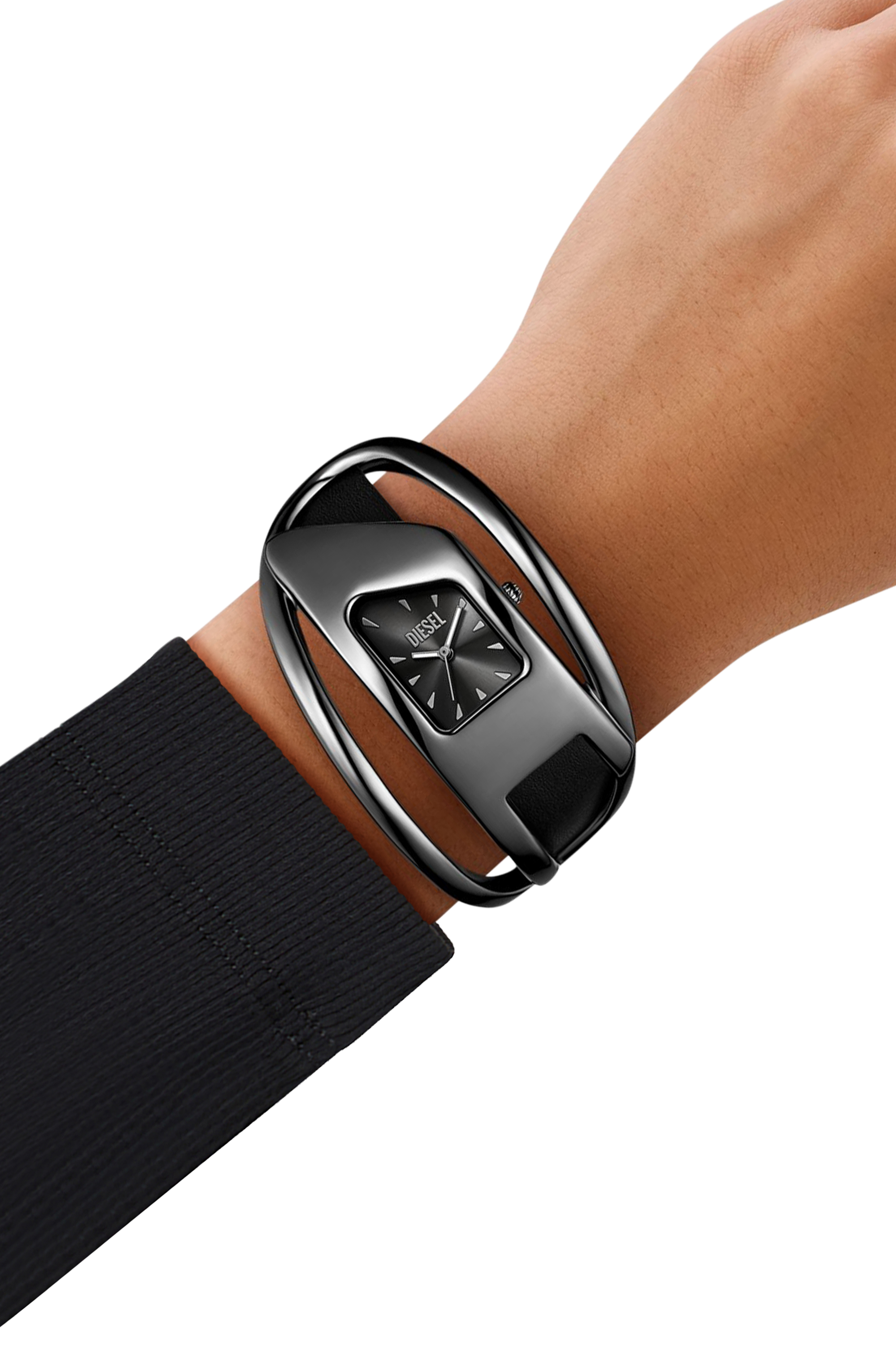 Diesel - DZ5629 WATCH, Montre Wrap-D en cuir noir Femme in Noir - 4