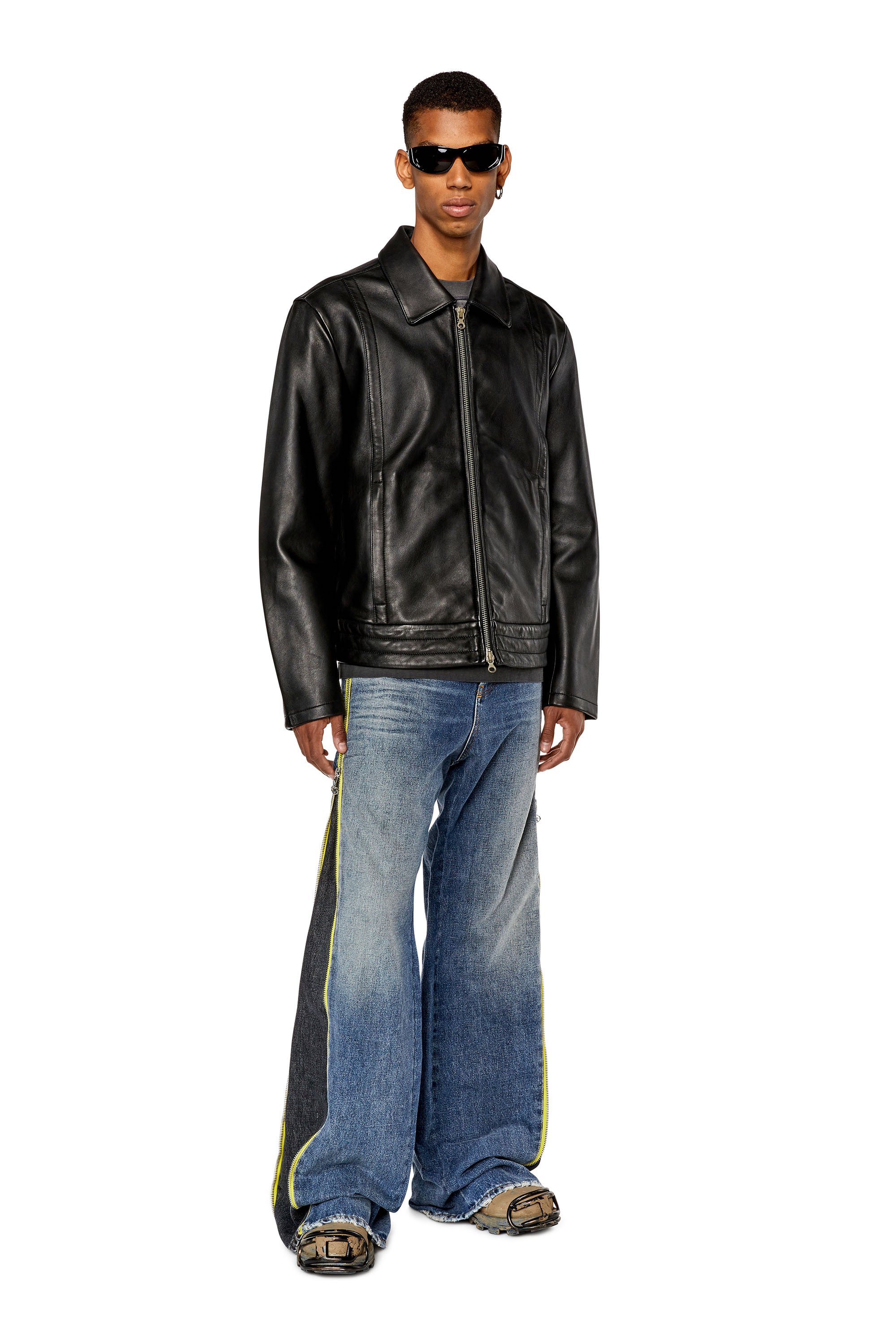 Diesel - L-HUDSON, Man Shirt jacket in supple leather in Black - Image 2