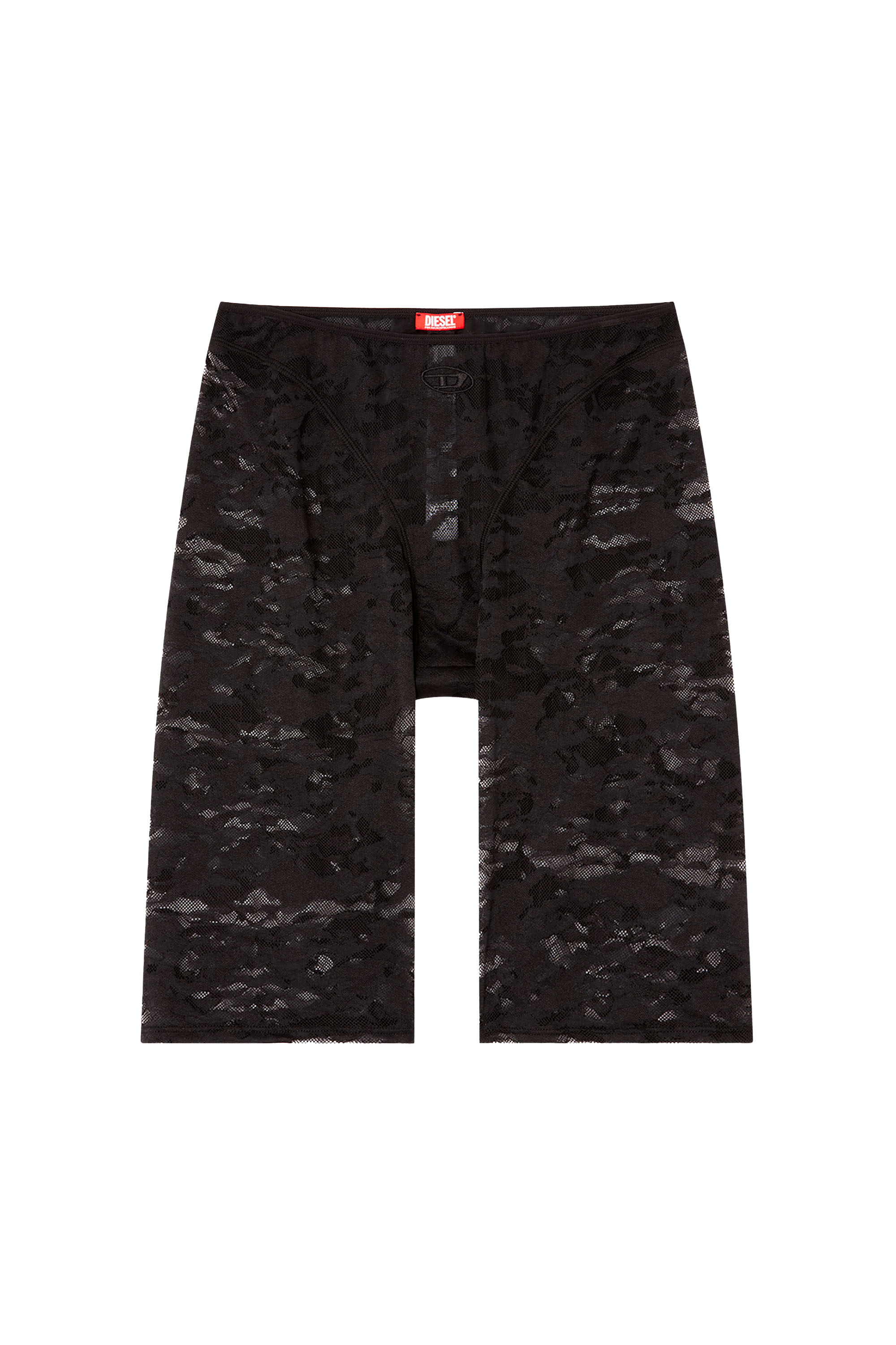 Diesel - KENDRA-UTLT, Short de cyclisme en dentelle camouflage avec détails de lingerie Femme in Noir - 2