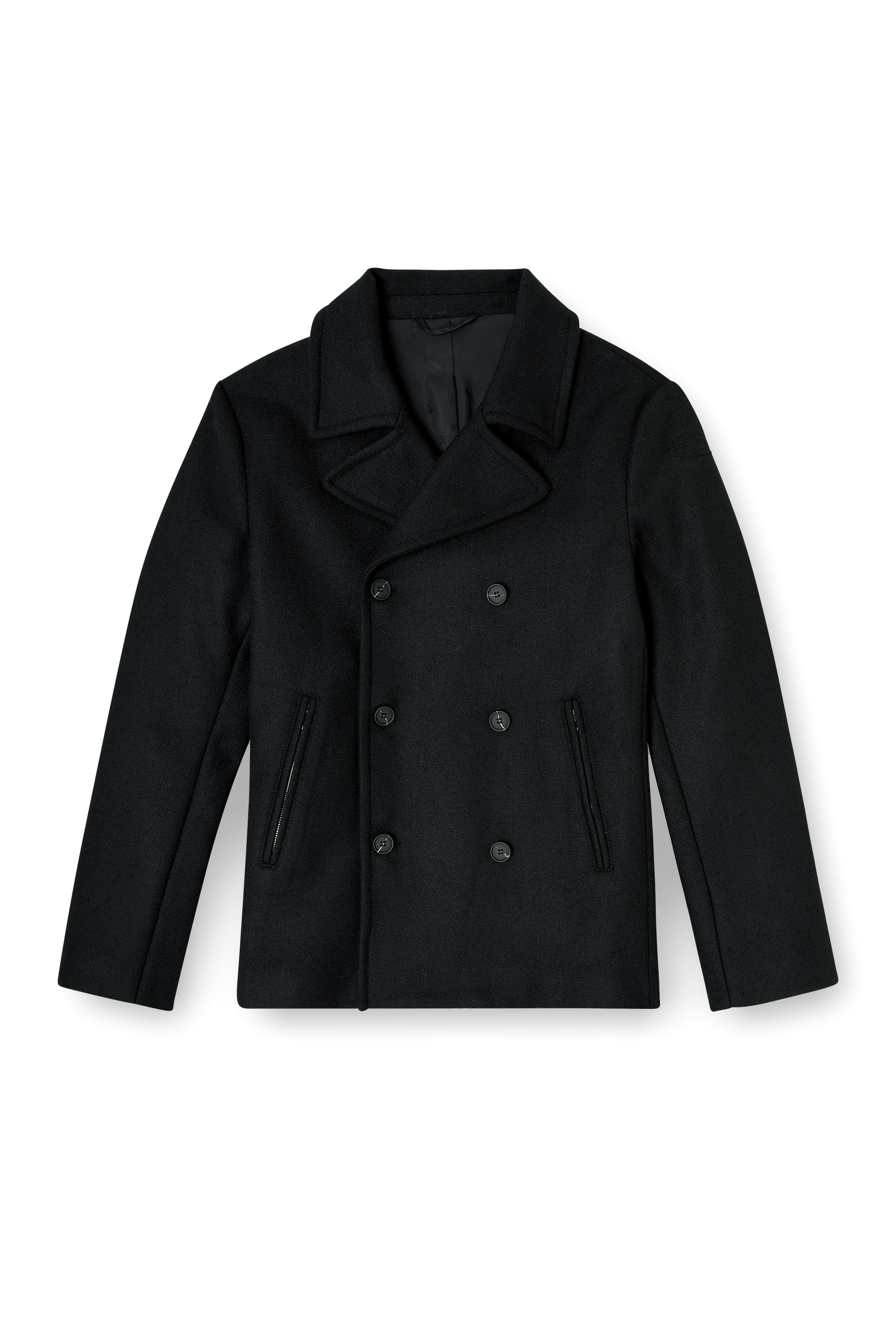 Diesel - W-HALEY-WRD, Caban en m&eacute;lange de laine feutr&eacute;e Homme in Noir - 3