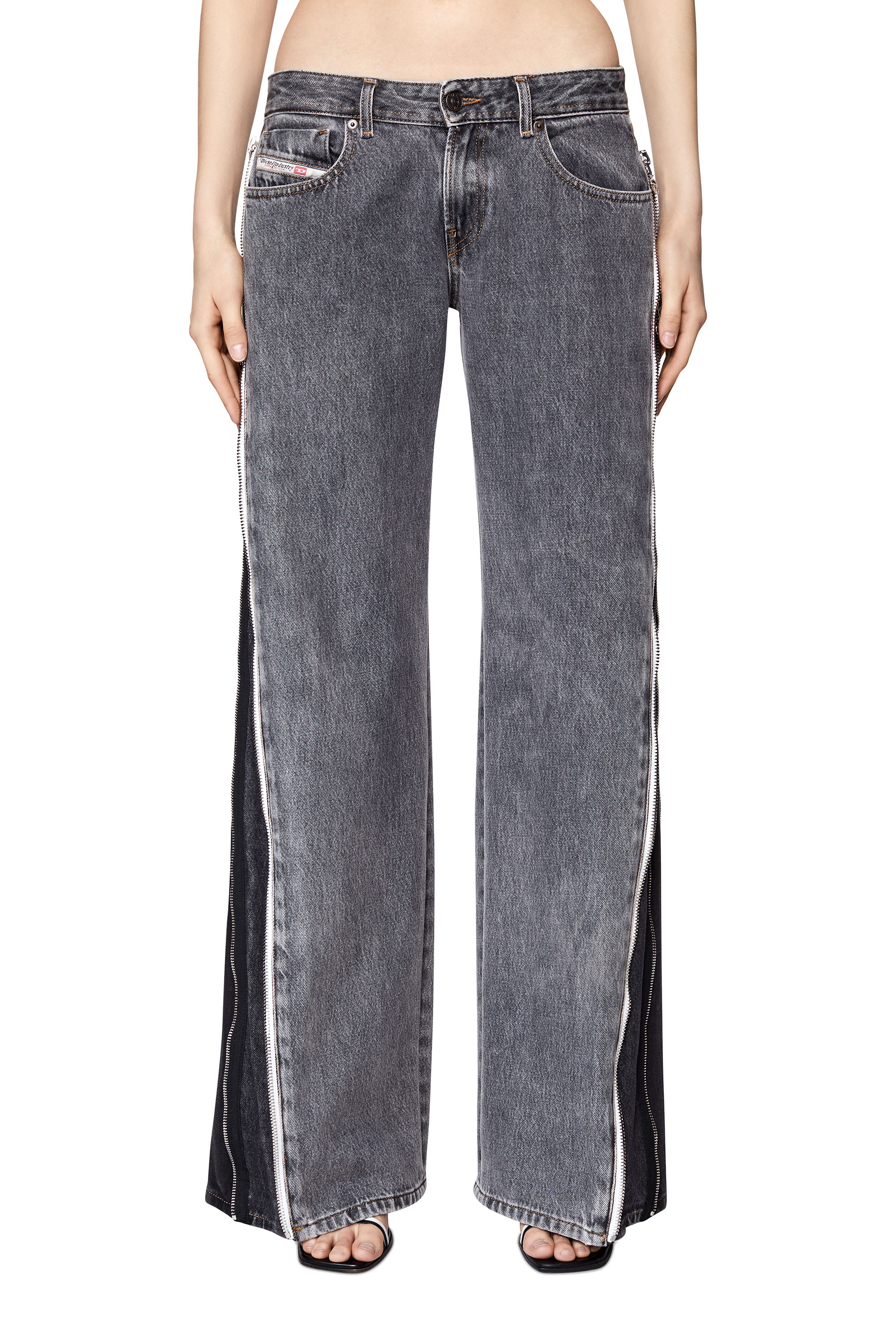 Diesel - 2002 09D18 Straight Jeans, Noir/Gris foncé - Image 1
