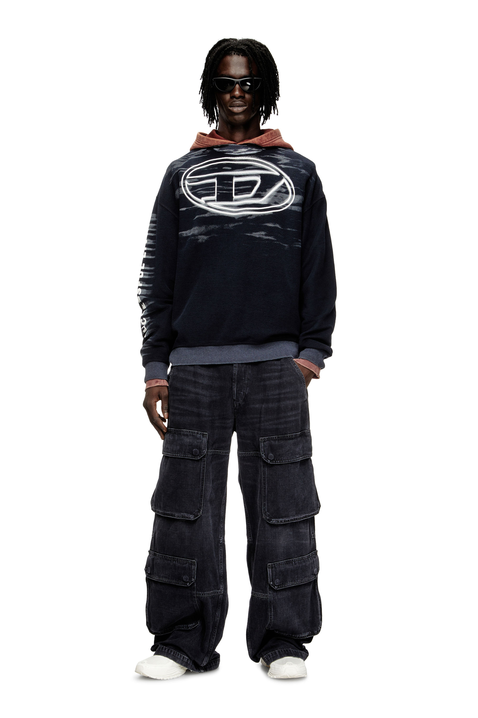 Diesel - S-BOXT-T1, Sweat en coton avec imprimé Oval D Homme in Bleu - 2