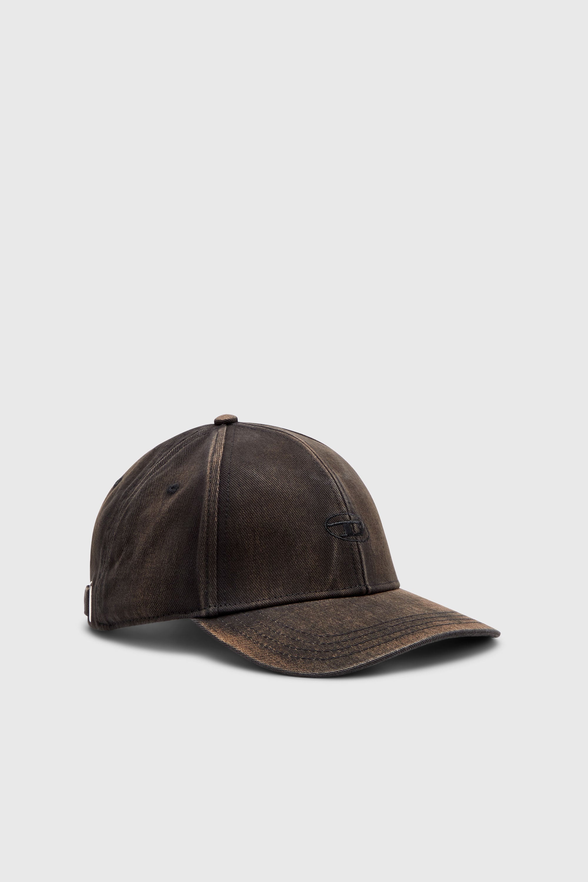 Diesel - C-RUN-WASH, Casquette de baseball en serg&eacute; de coton d&eacute;lav&eacute; Homme in Noir - 1