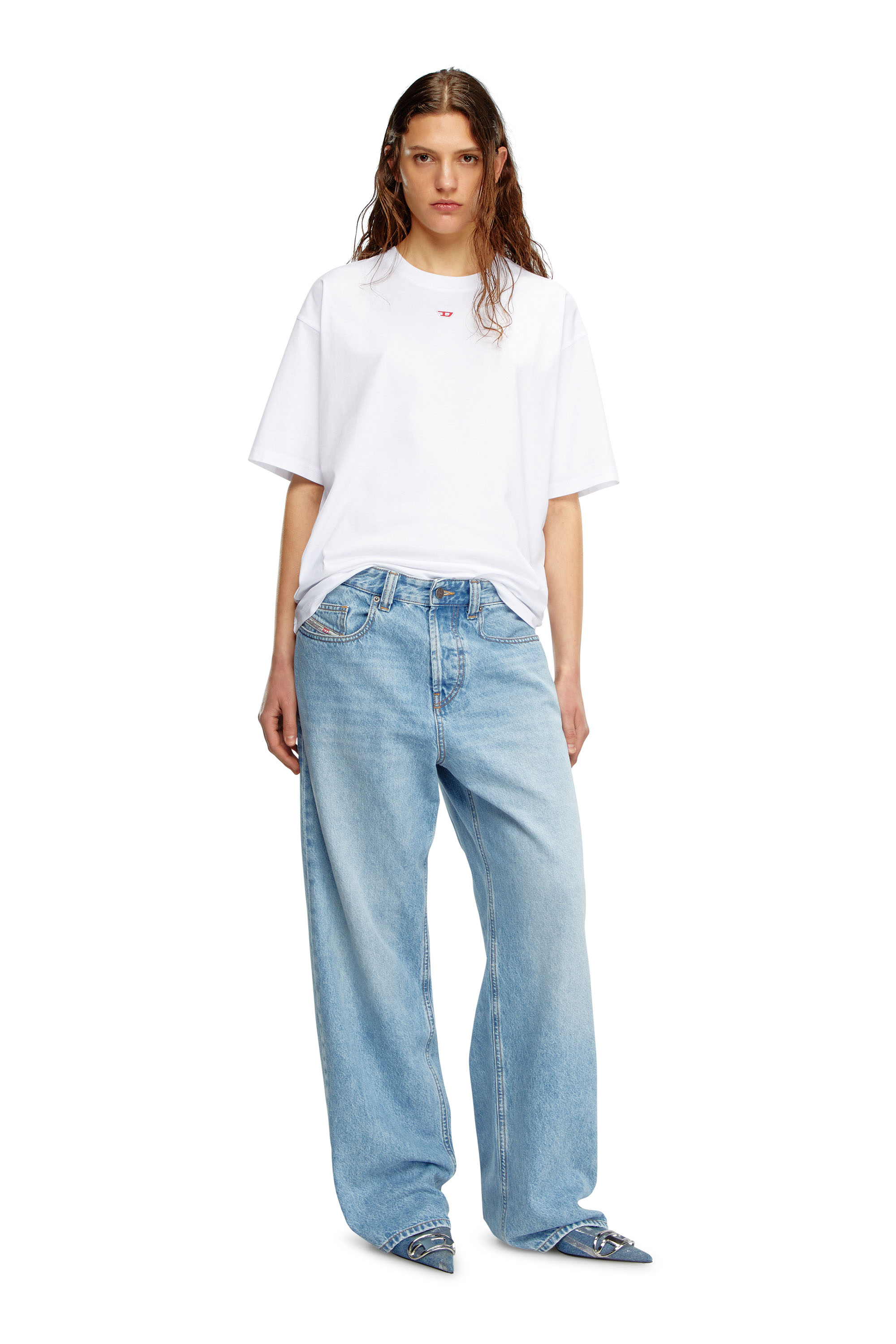 Diesel - T-BOXT-D, T-shirt avec empi&egrave;cement D brod&eacute; Mixte in Blanc - 6