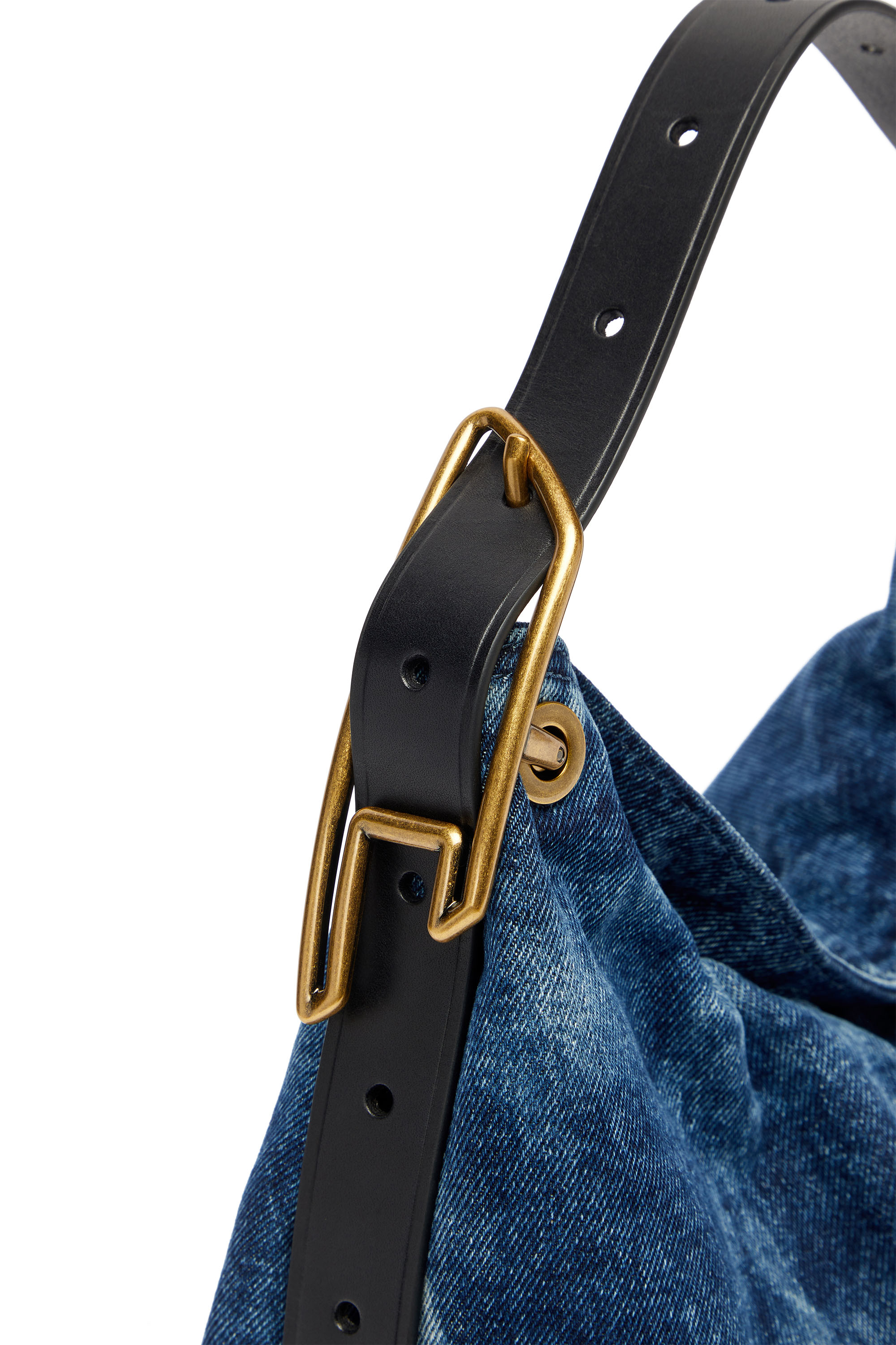 Diesel - D-LINE SHOULDER, D-Line-Sac &agrave; bandouli&egrave;re en denim Femme in Bleu - 6