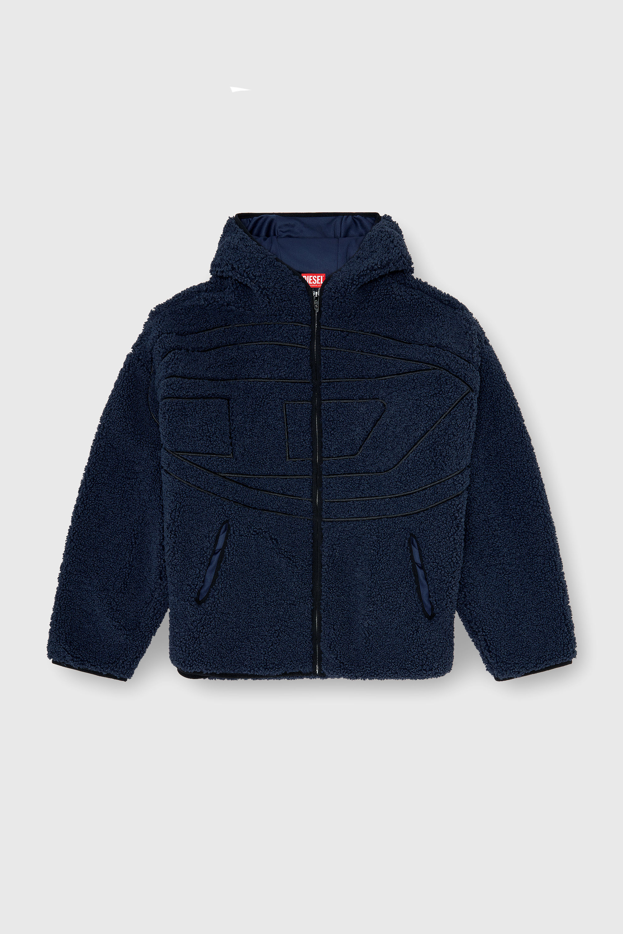 Diesel - S-ZAT, Veste &agrave; capuche en peluche Homme in Bleu - 2