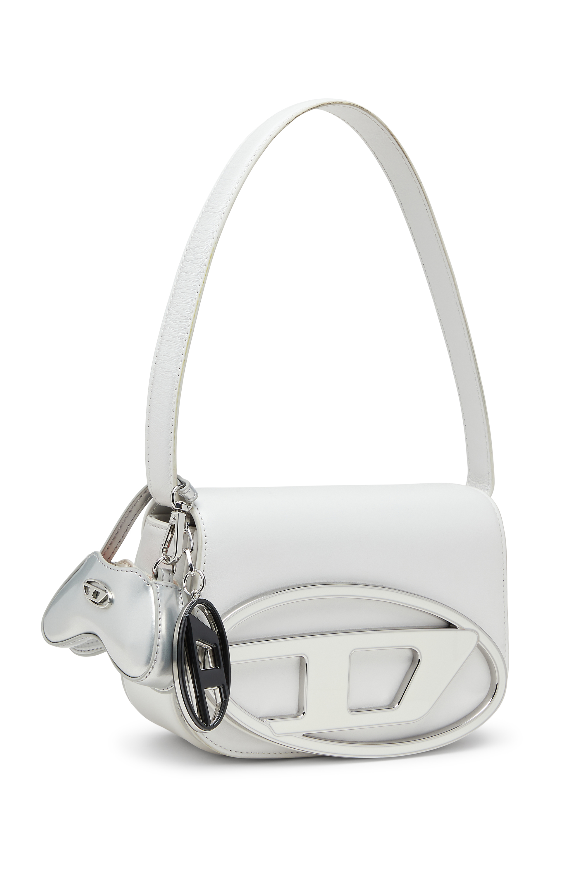 Diesel - 1DR, 1DR-Sac iconique à bandoulière en cuir nappa Femme in Blanc - 6