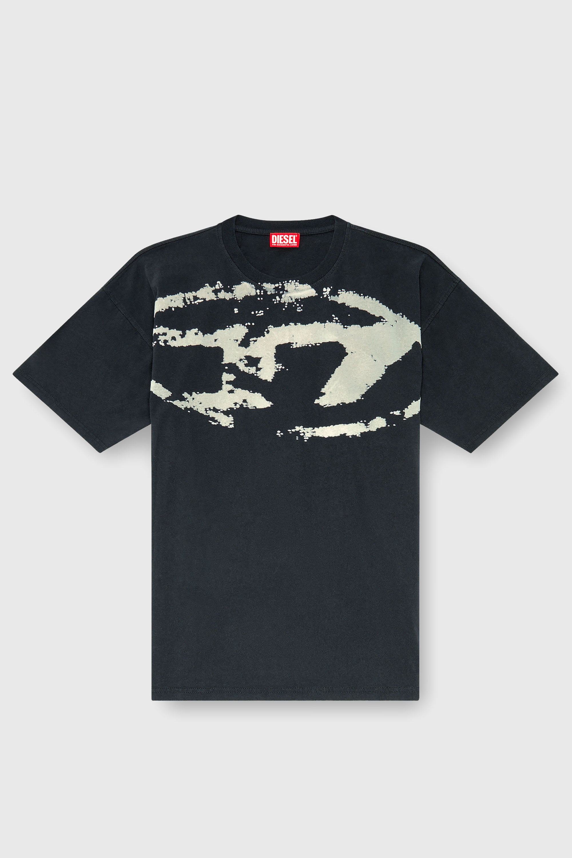 Diesel - T-BOXT-N14, T-shirt avec logo floqu&eacute; effet vieilli Homme in Noir - 2