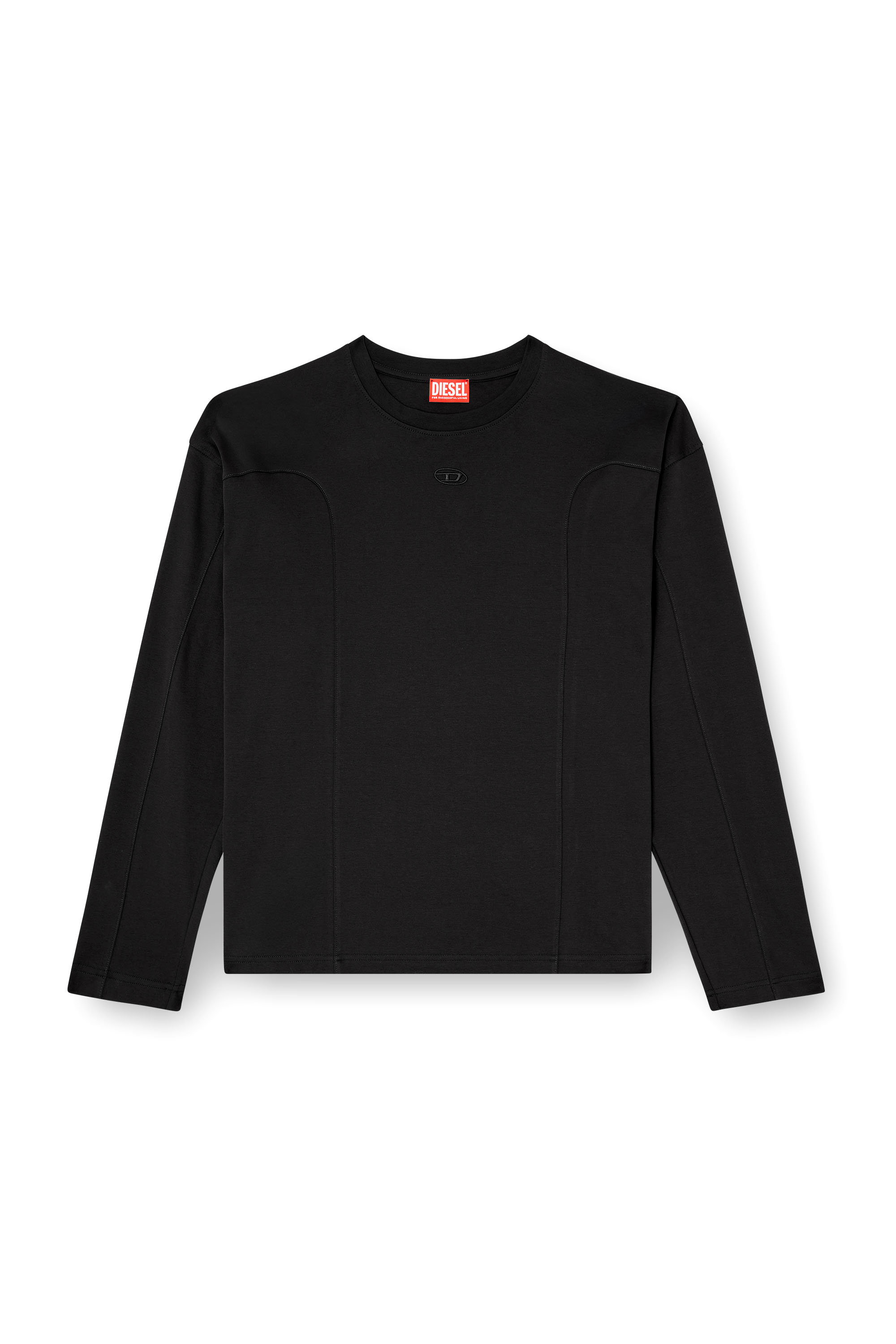 Diesel - T-BOXT-LS-INT, T-shirt à manches longues avec empiècements Homme in Noir - 3