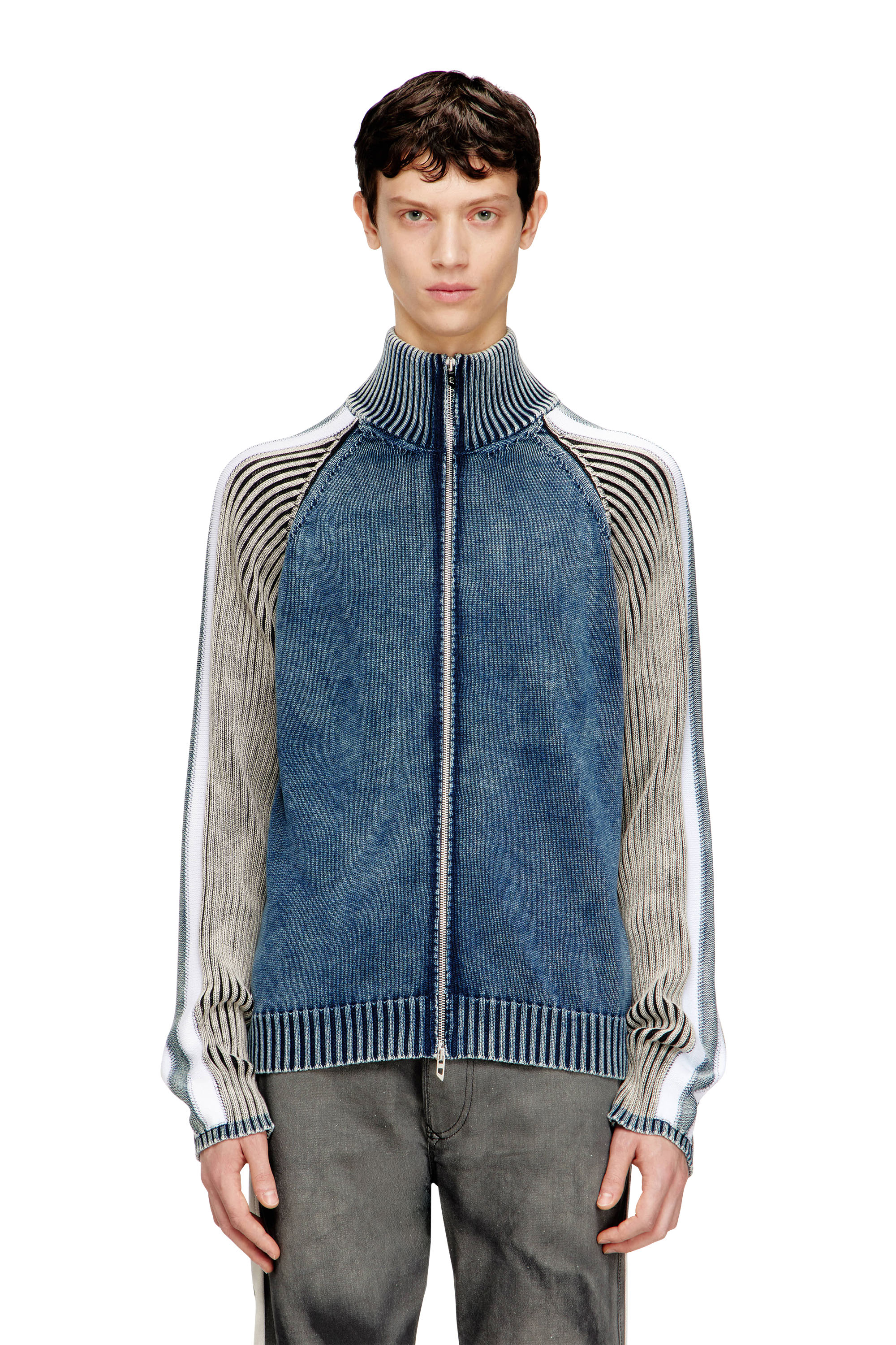 Diesel - K-HERONIMO, Cardigan zipp&eacute; avec bandes sportives Homme in ToBeDefined - 1