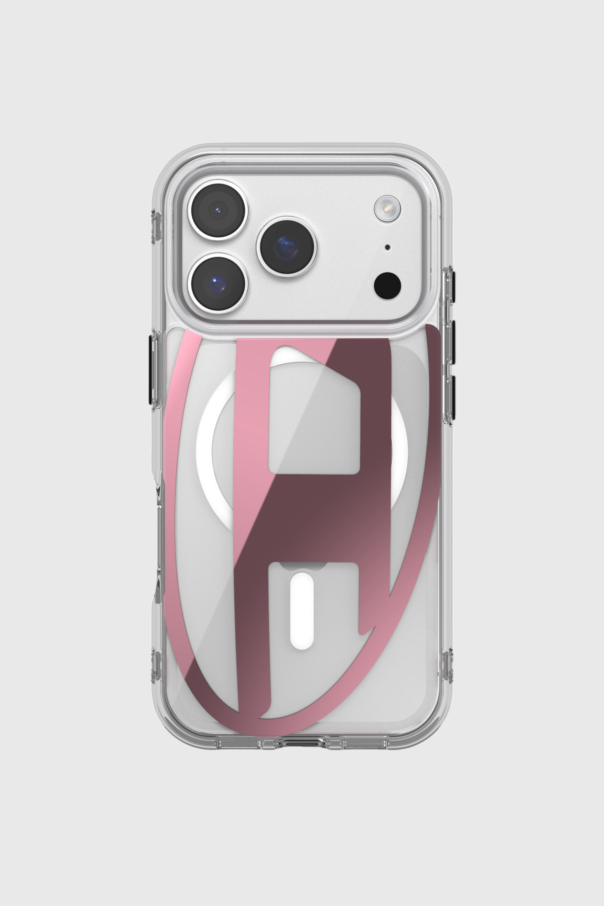 Diesel - 60421 AOP CASE, &Eacute;tui m&eacute;tallique Oval D avec Magsafe pour iPhone 17 Pro Mixte in Rose - 2