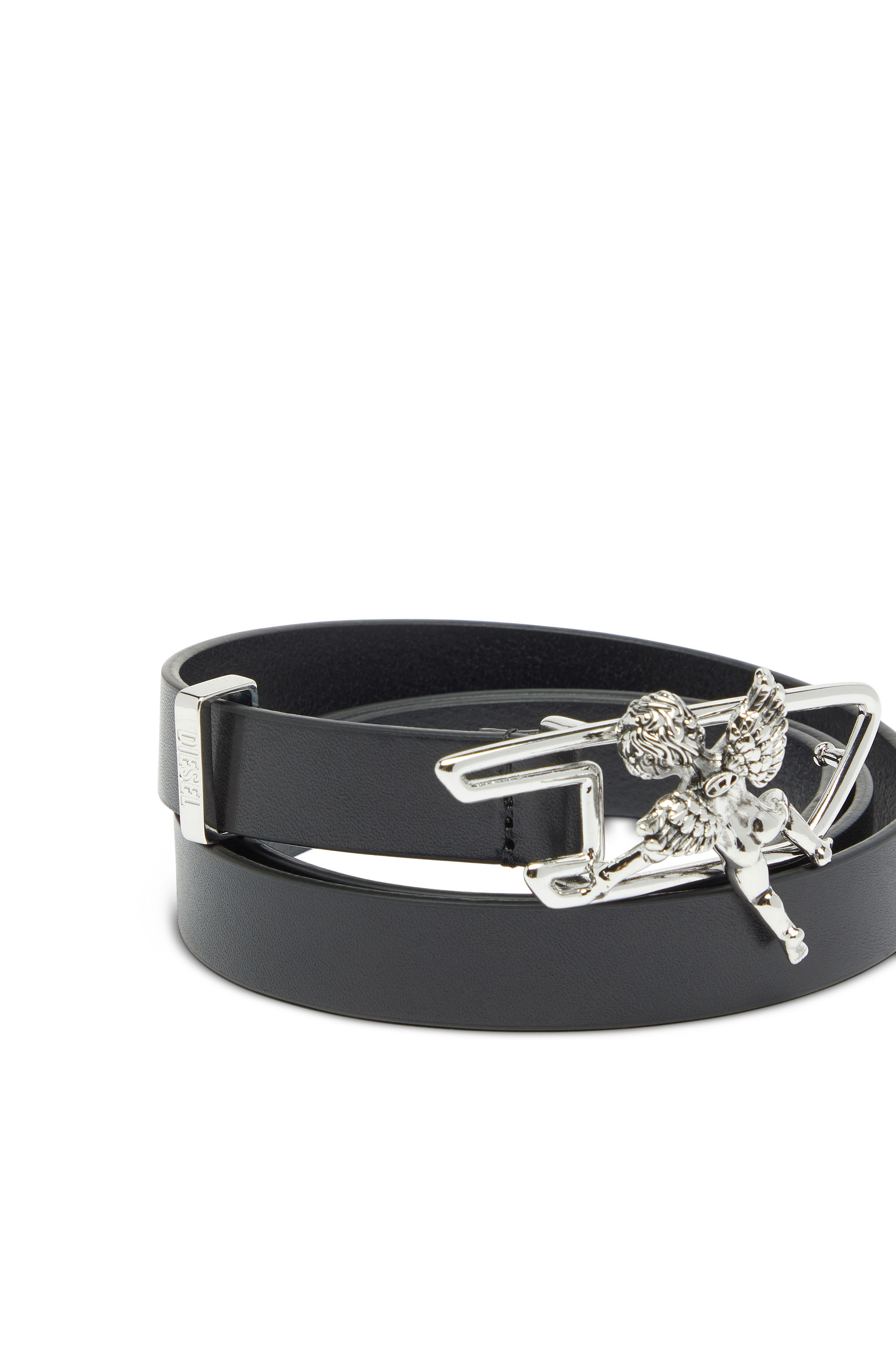 Diesel - B-D LINE W ANGEL 20, Ceinture 2 cm en cuir avec boucle contour ch&eacute;rubin D Femme in Noir - 3