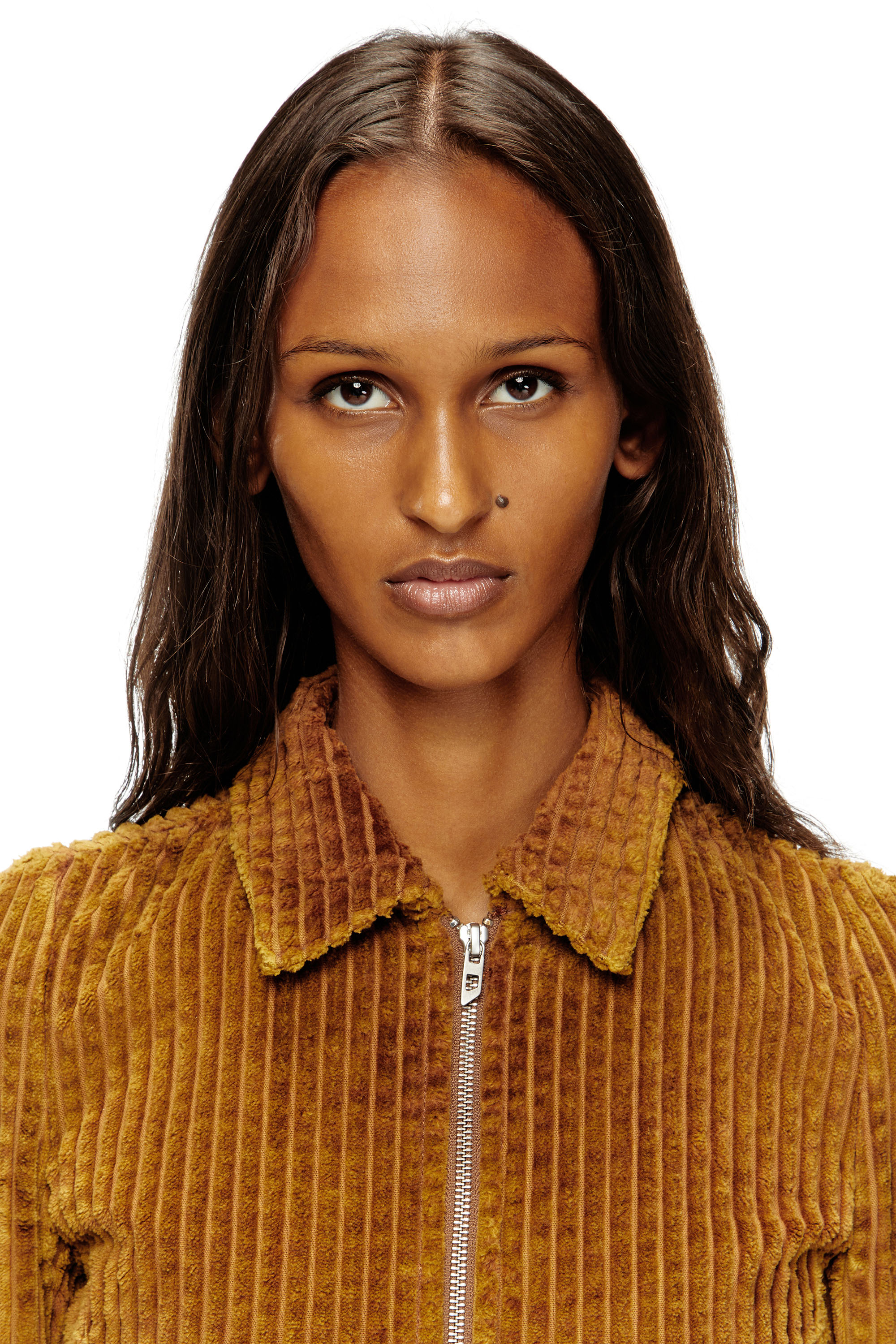 Diesel - G-ENEA, Veste-chemise en velours côtelé de coton Femme in Marron - 4