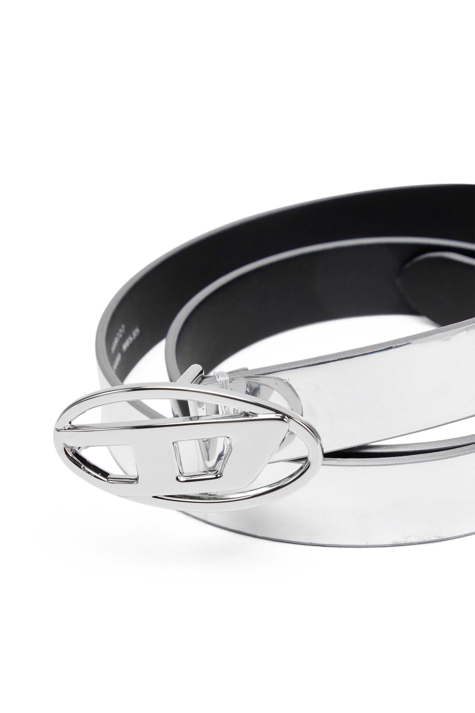 Diesel - B-1DR 20, Ceinture 2 cm slim métallisée Femme in Blanc - 3