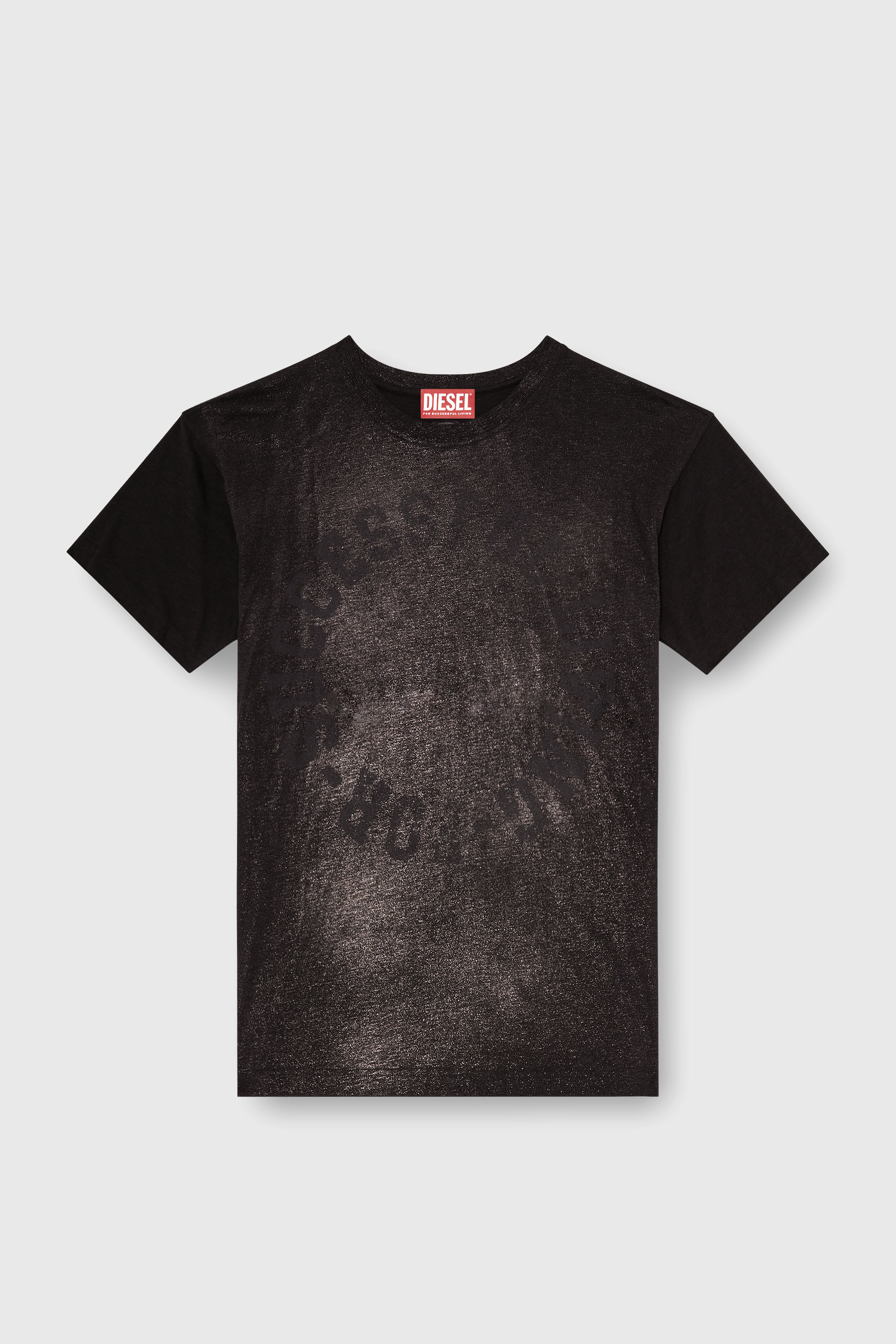 Diesel - T-NORM-AA2, T-shirt en coton &agrave; col rond avec imprim&eacute; foil Homme in Noir - 2