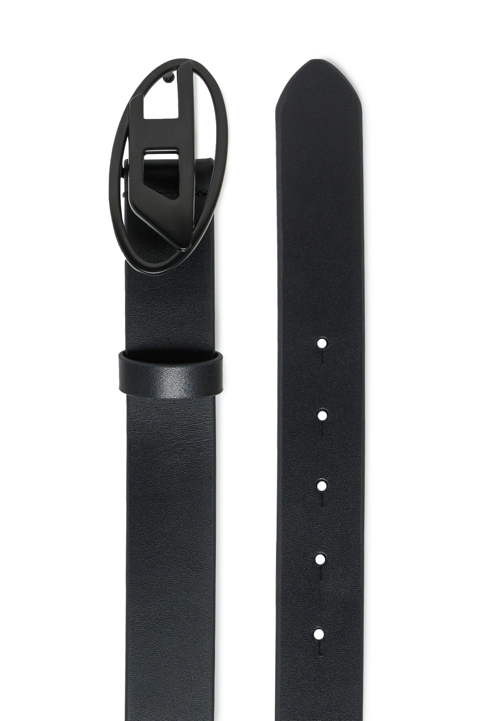 Diesel - B1DRN, Ceinture en cuir de 3 cm avec boucle ovale en D Mixte in Noir - 2
