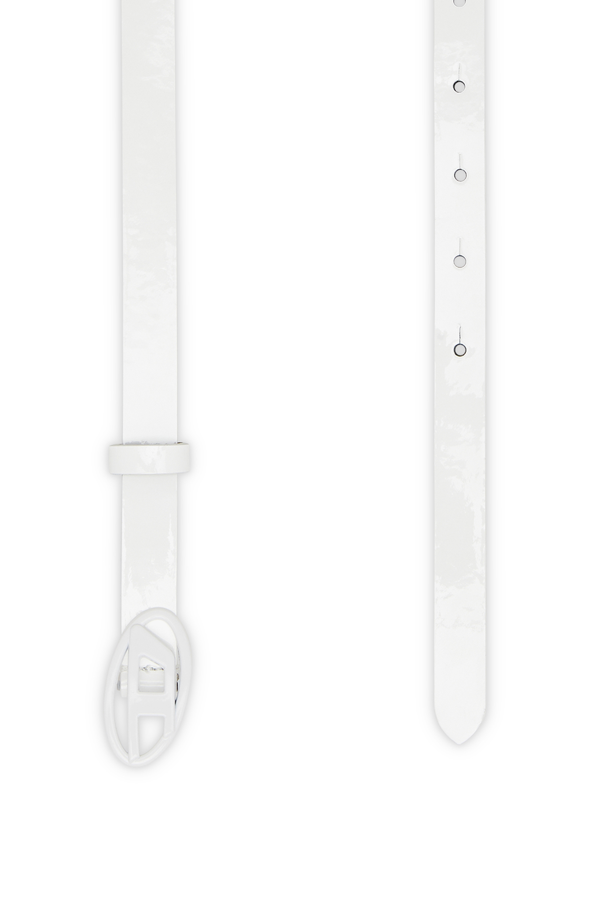 Diesel - B-PLAY 15, Ceinture 1.5 cm slim en cuir brillant Femme in Blanc - 2