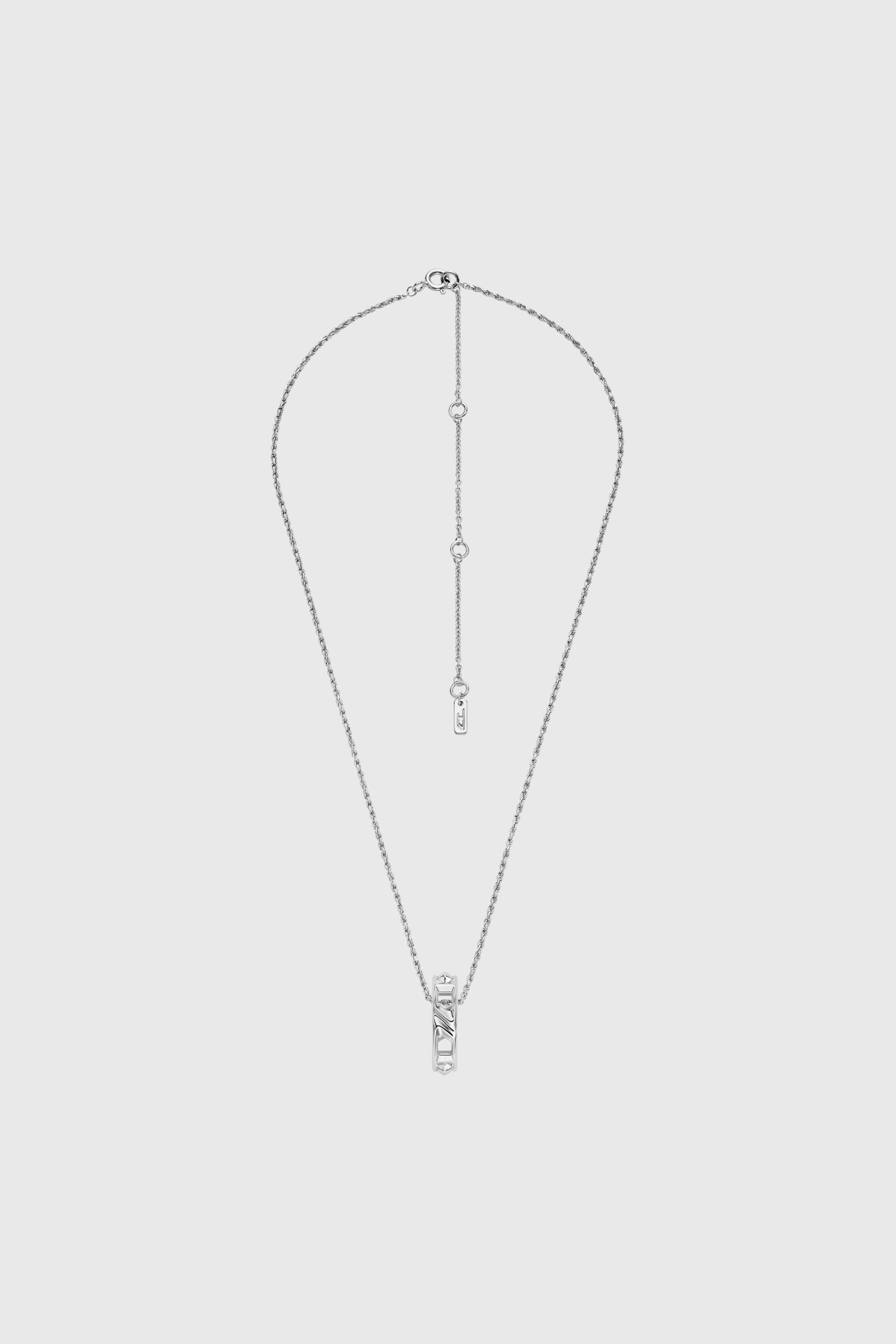 Diesel - DL1367040 STERLING SILVER JEWEL, Collier pendentif en argent sterling Mixte in Gris argent&eacute; - 1
