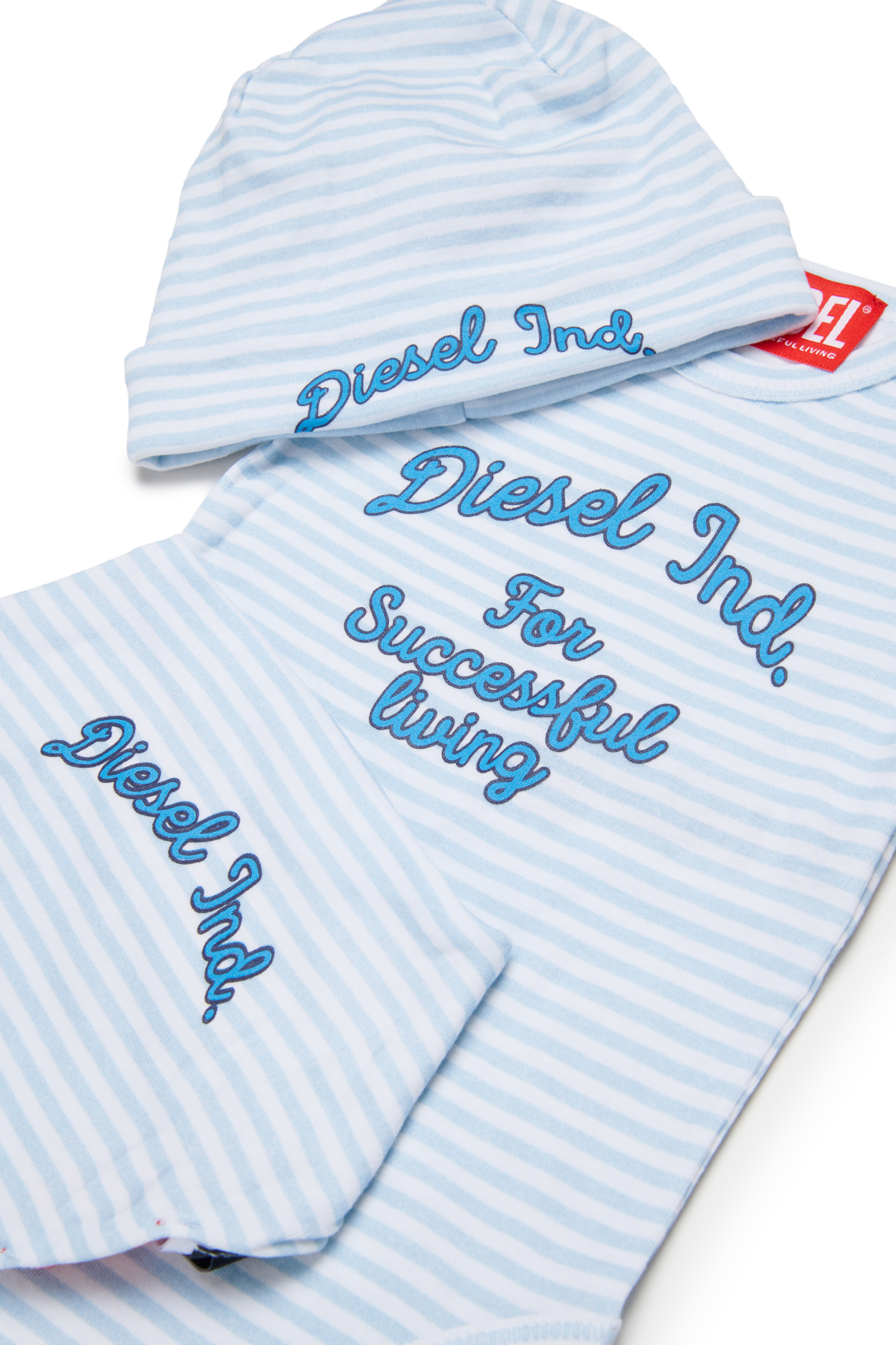 Diesel - USPELBOX-NB, Coffret cadeau b&eacute;b&eacute; en coton ray&eacute; Mixte in Bleu - 3