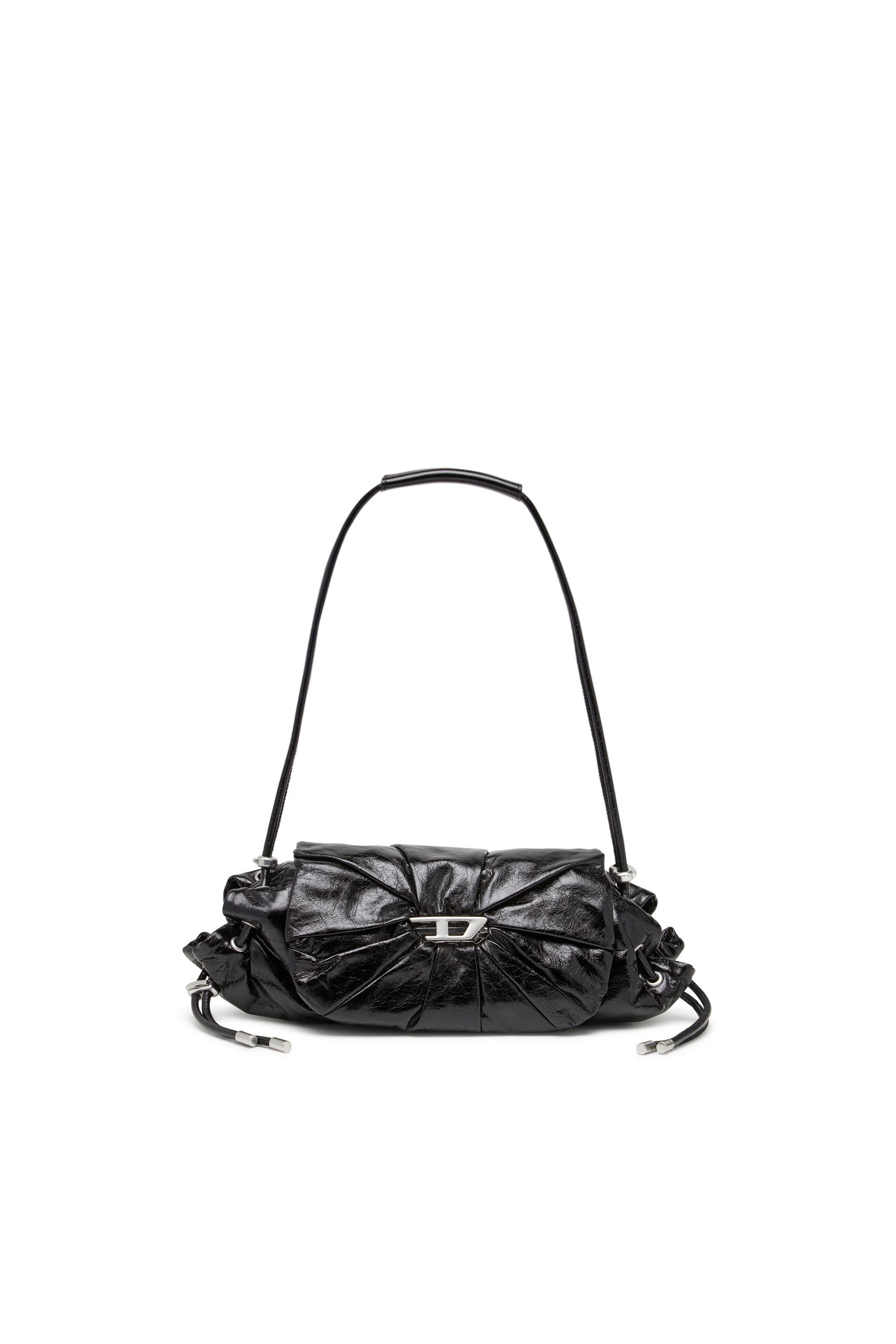Diesel - SCRUNCH-D SHOULDER S, Scrunch-D S-Sac à bandoulière en cuir froissé Femme in Noir - 1