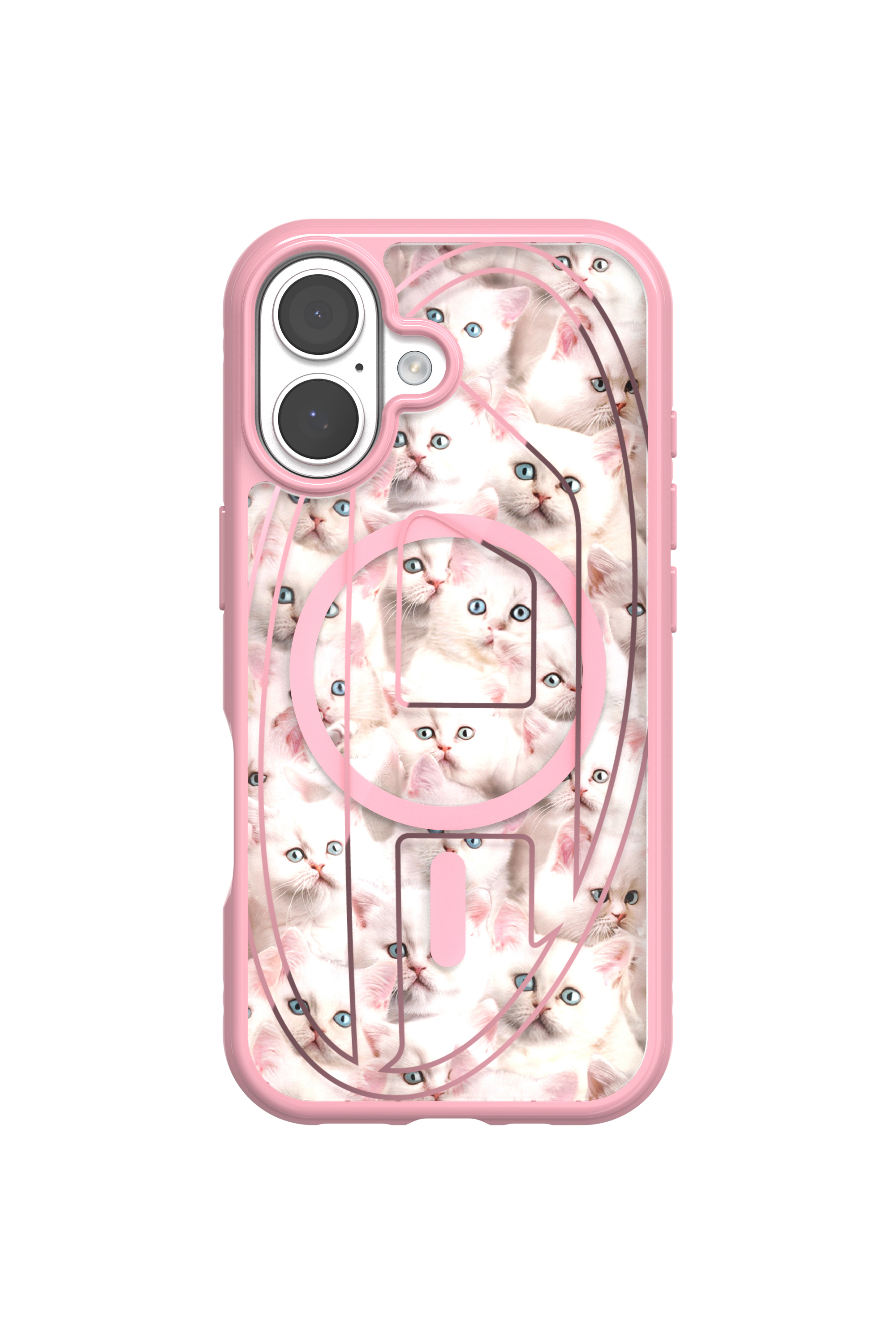 Diesel - 60423 AOP CASE, Étui Oval D Cats avec Magsafe pour iPhone 17 Mixte in Rose - 2