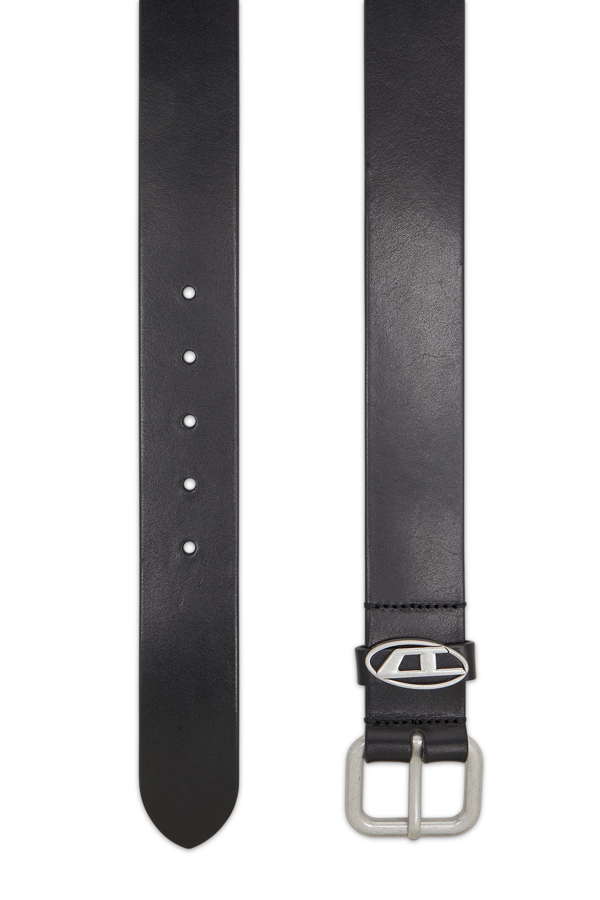 Diesel - B-1DR OVAL D LOOP, 4 cm ceinture en cuir mat avec boucle m&eacute;tallique Mixte in Noir - 2