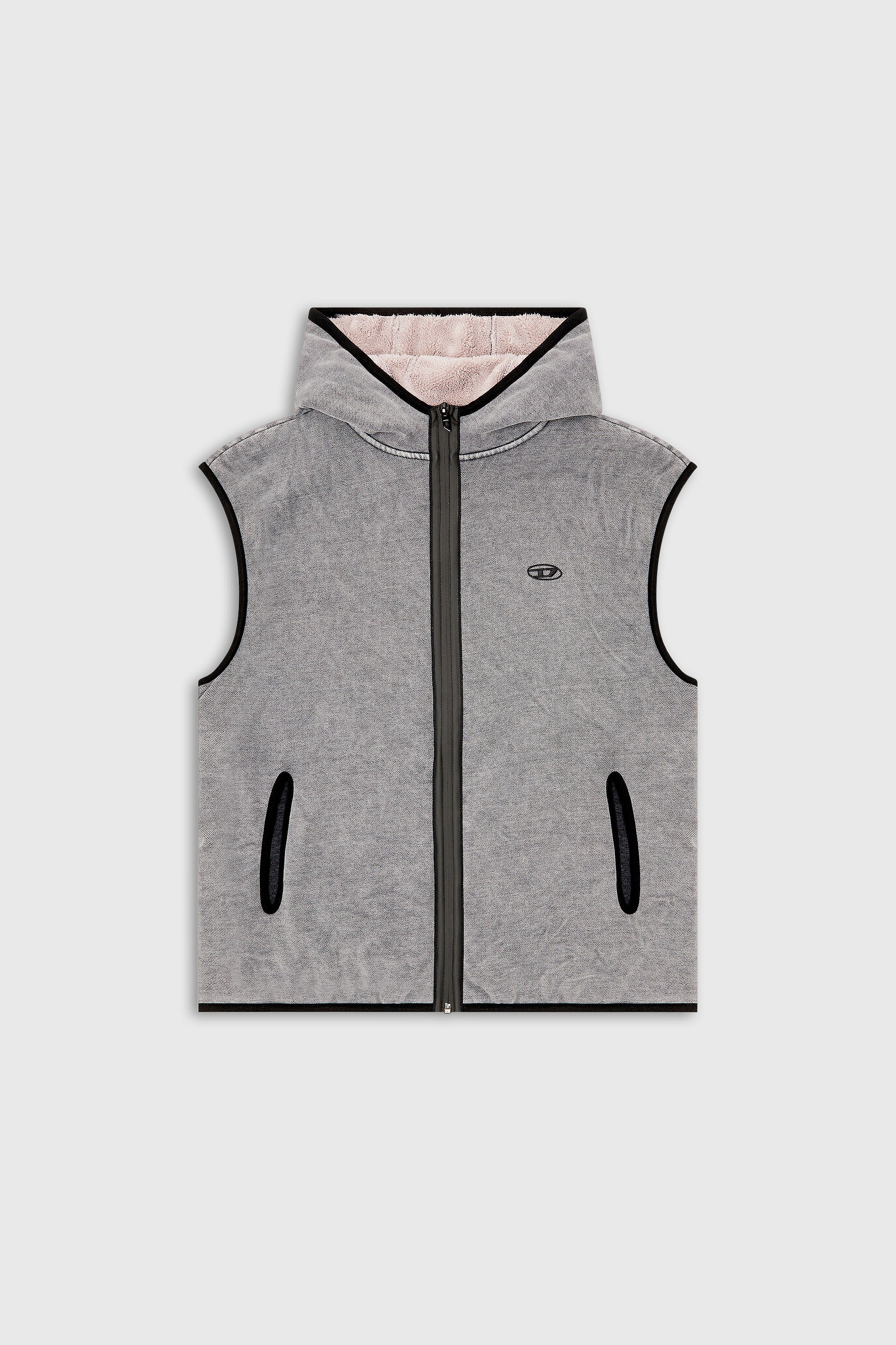 Diesel - S-HAKY-NEW, Gilet &agrave; capuche avec zip Homme in Gris - 2
