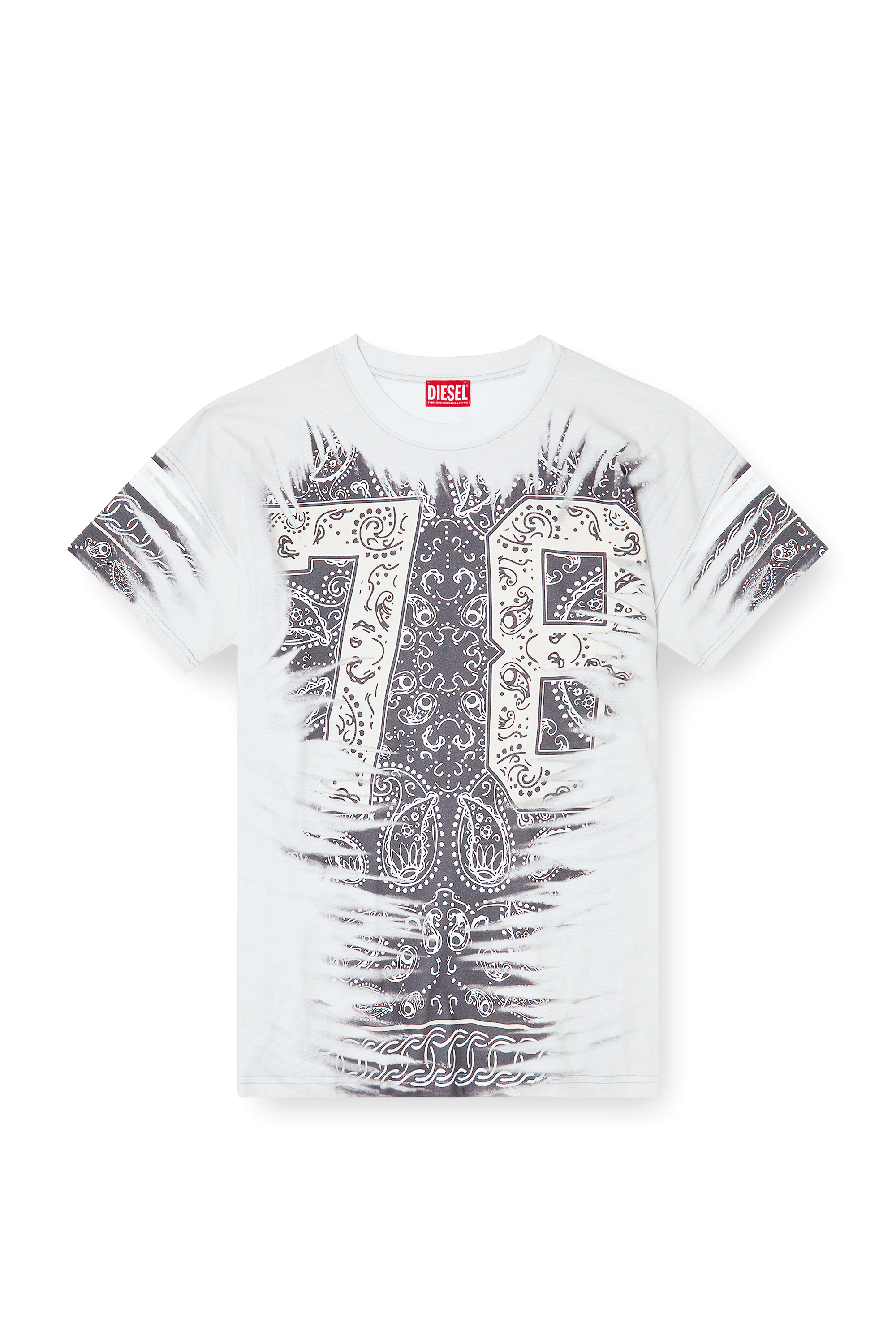 Diesel - T-BOXT-78-R1, T-shirt avec imprimé bandana 78 Homme in Blanc - 3