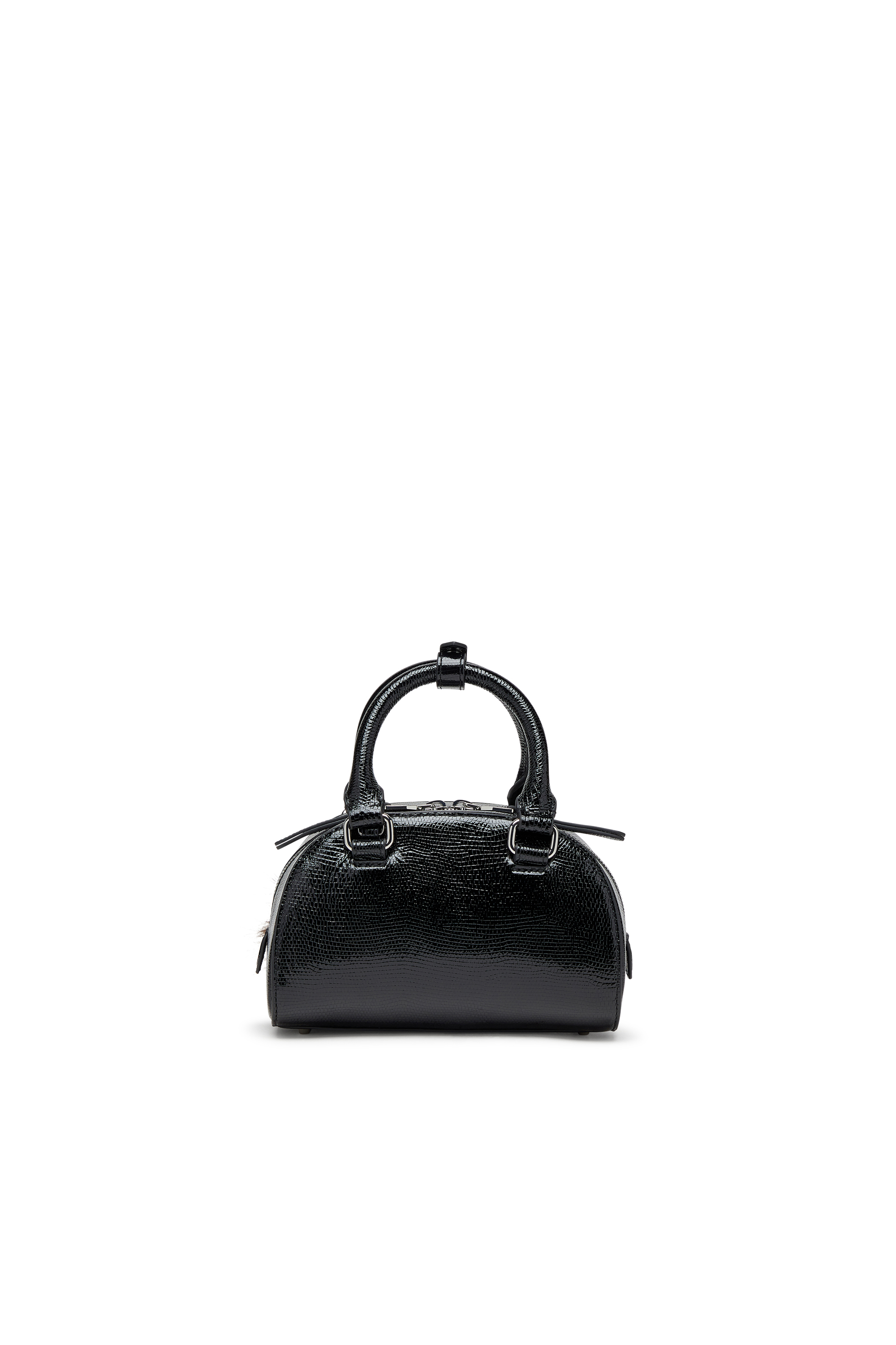 Diesel - 1DR DOME CROSSBODY, Mini sac bowling en cuir embossé Femme in Noir - 3