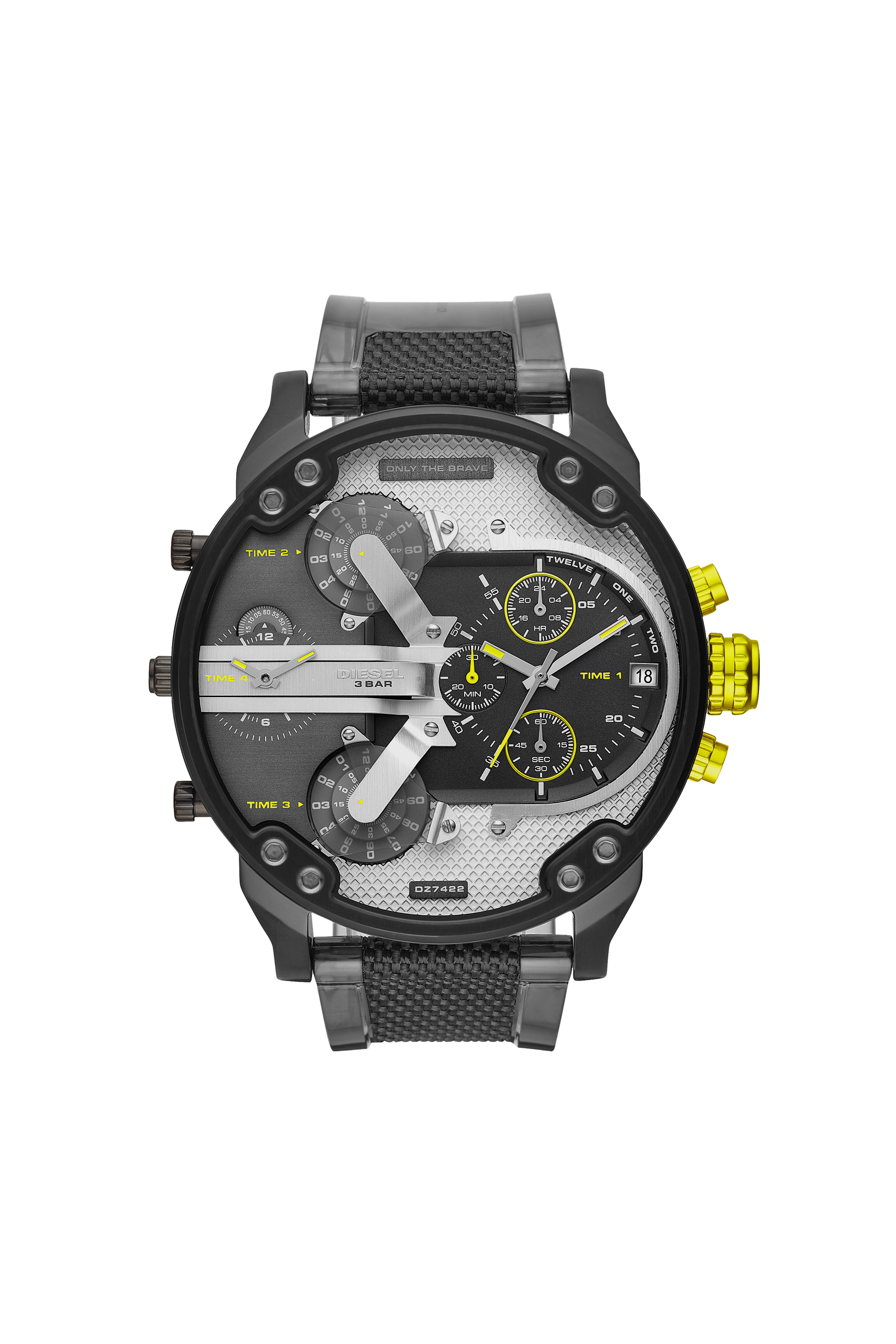 Diesel - DZ7422, Mr. Daddy 2.0 montre chronographe en polyur&eacute;thane bicolore Homme in Noir - 1