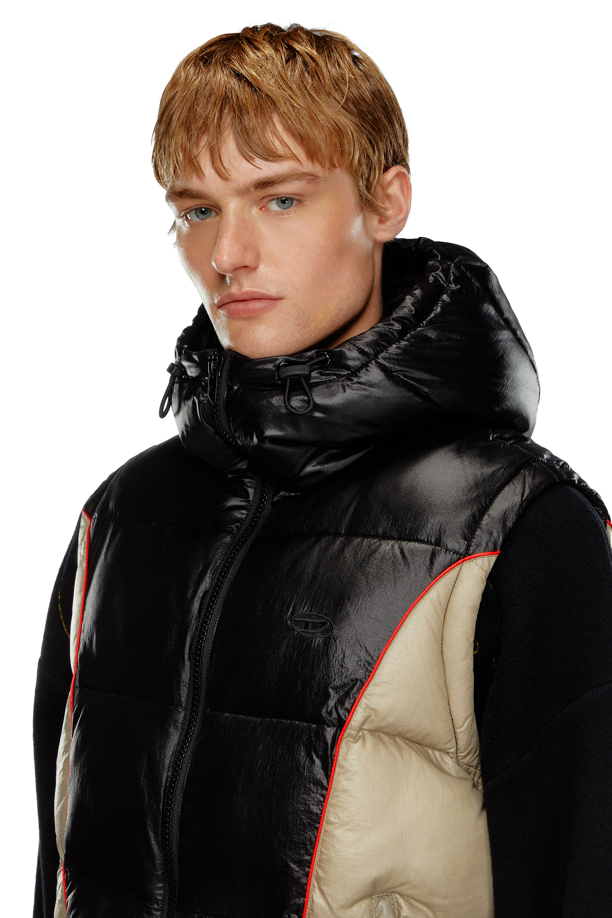 Diesel - W-OSTEND-SL, Gilet doudoune à capuche en ripstop brillant Homme in Polychrome - 5