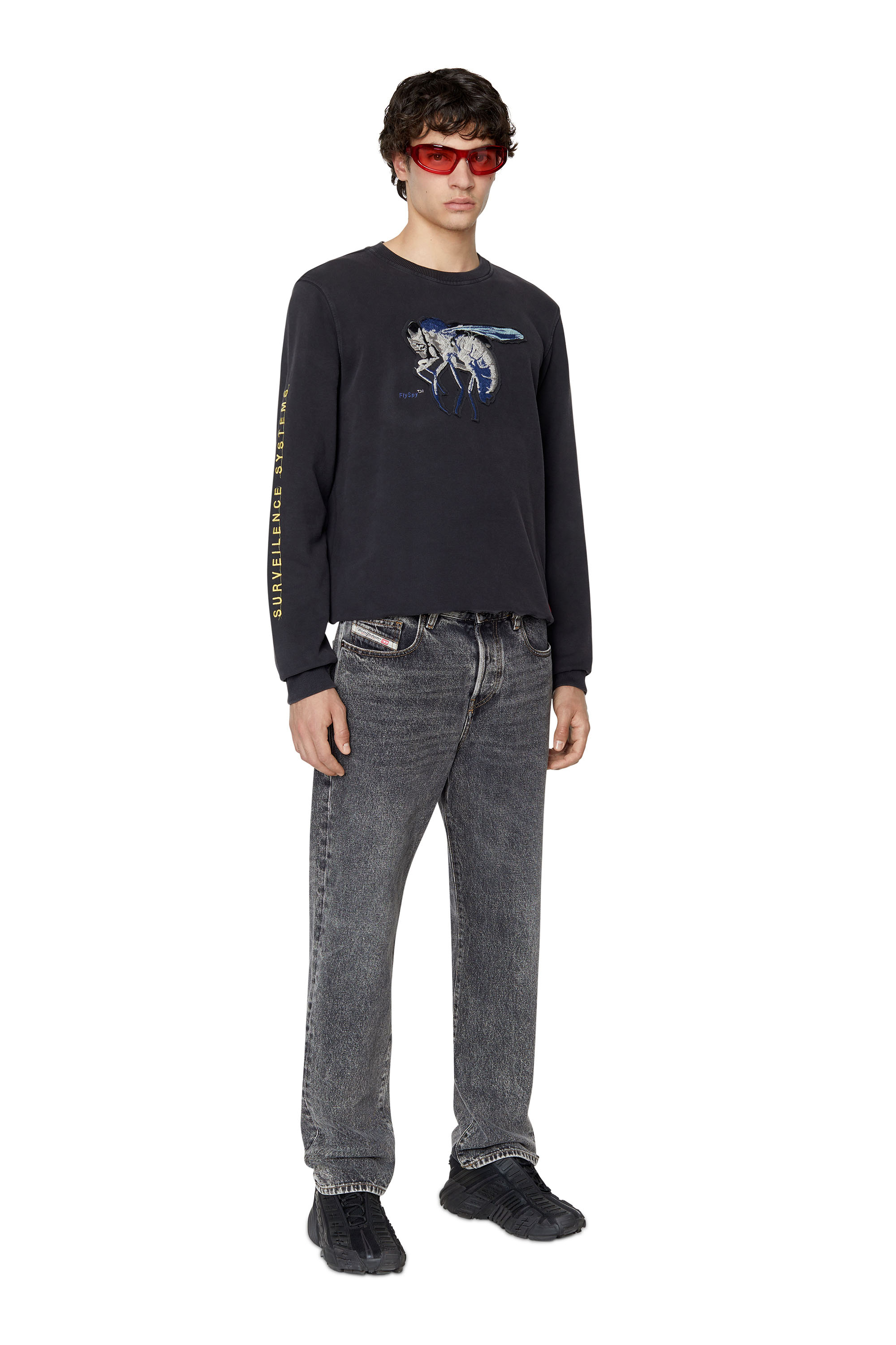 Diesel - 2020 D-Viker 007E1 Straight Jeans, Noir/Gris foncé - Image 5