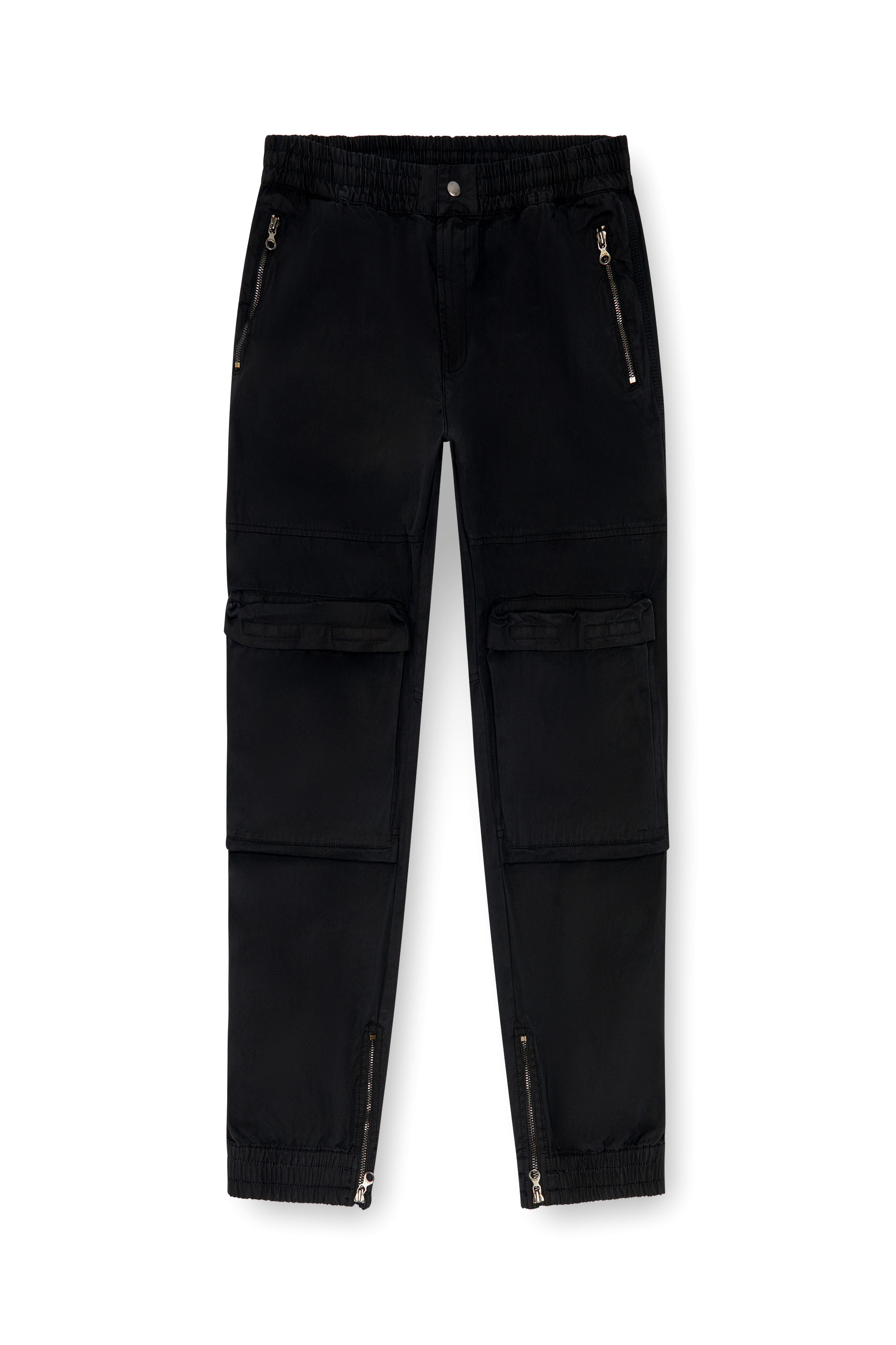 Diesel - P-BEECK, Pantalon cargo en coton bio délavé Homme in Noir - 3