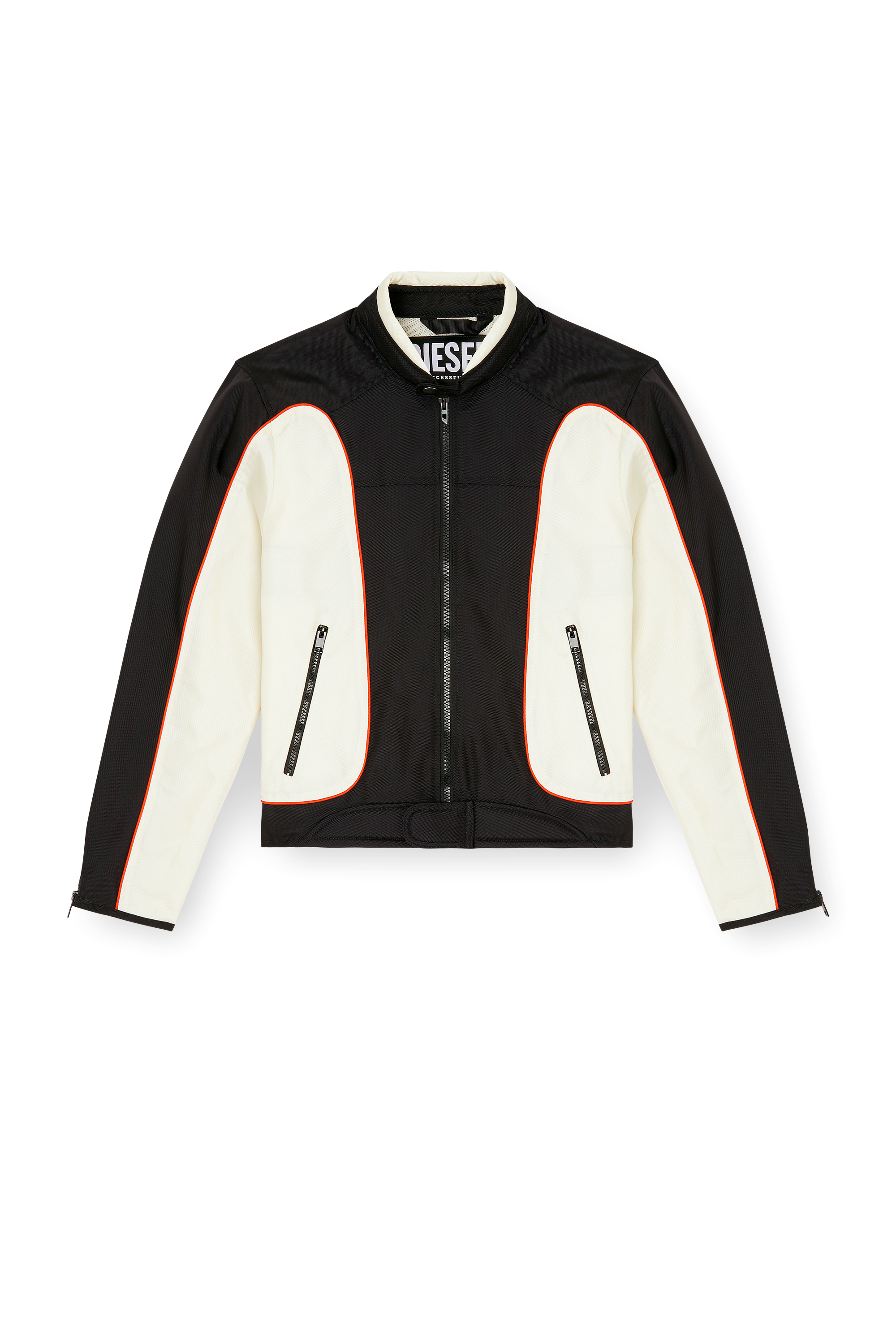 Diesel - J-BLINK-A, Veste biker color-block avec passepoil Homme in Polychrome - 3