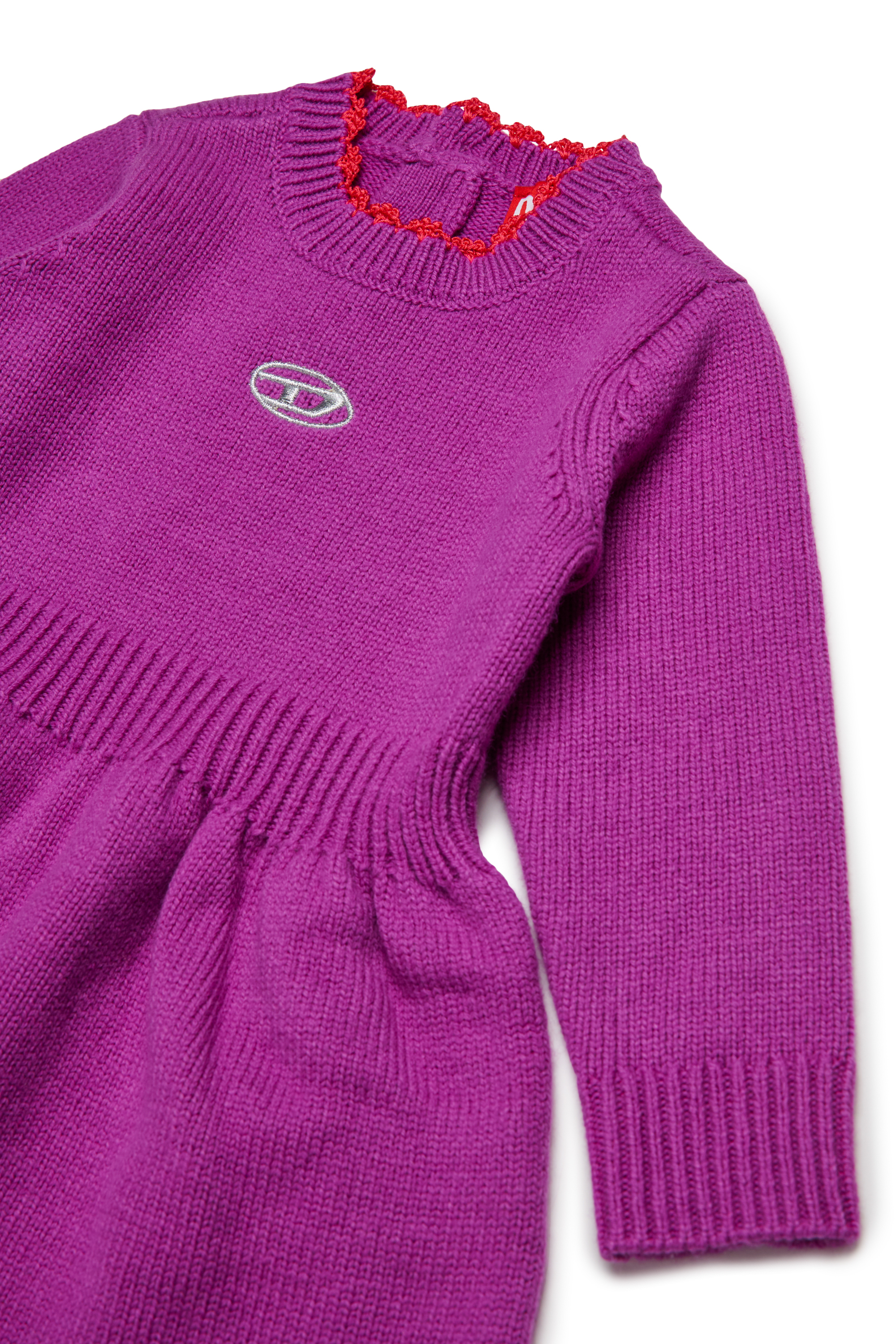 Diesel - DALLEB, Robe en laine avec logo brodé Femme in Violet - 3