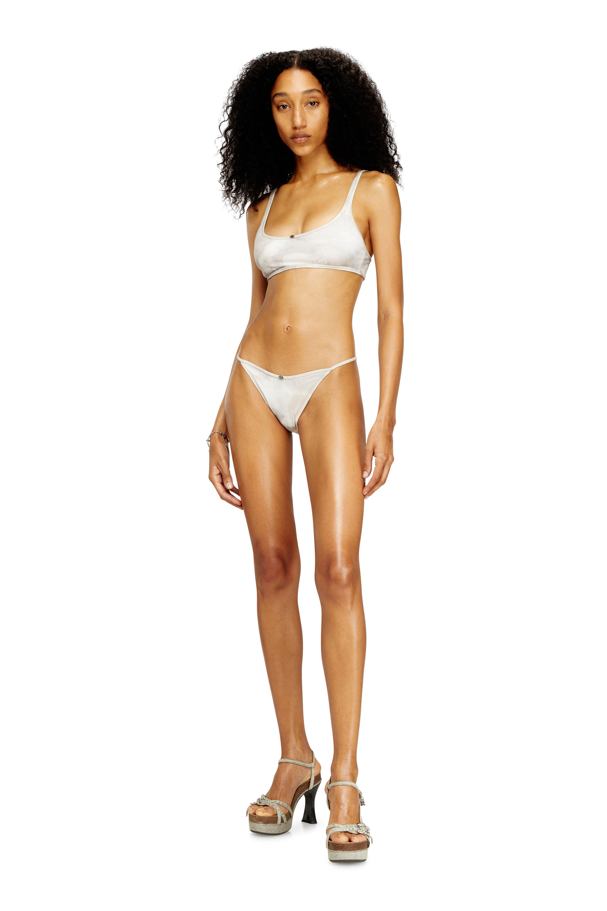 Diesel - CAMILLA-UTLT, Bas de bikini c&ocirc;tel&eacute;s &agrave; imprim&eacute; camouflage Femme in Blanc - 1