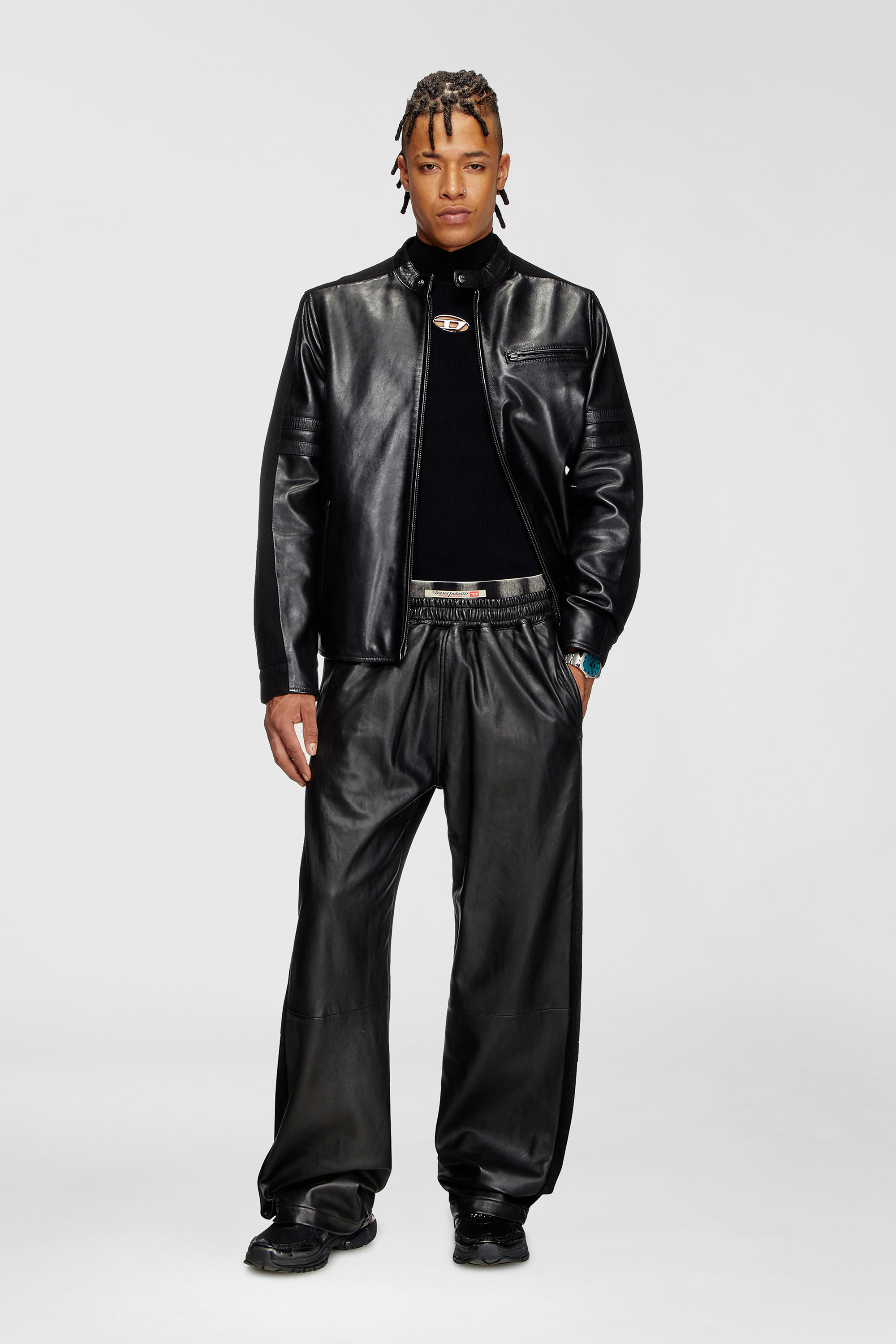 Diesel - S-PRO-V-DENSE LOW, S-Pro-V-Dense-Sneakers en mesh avec logo Oval D Homme in Noir - 8