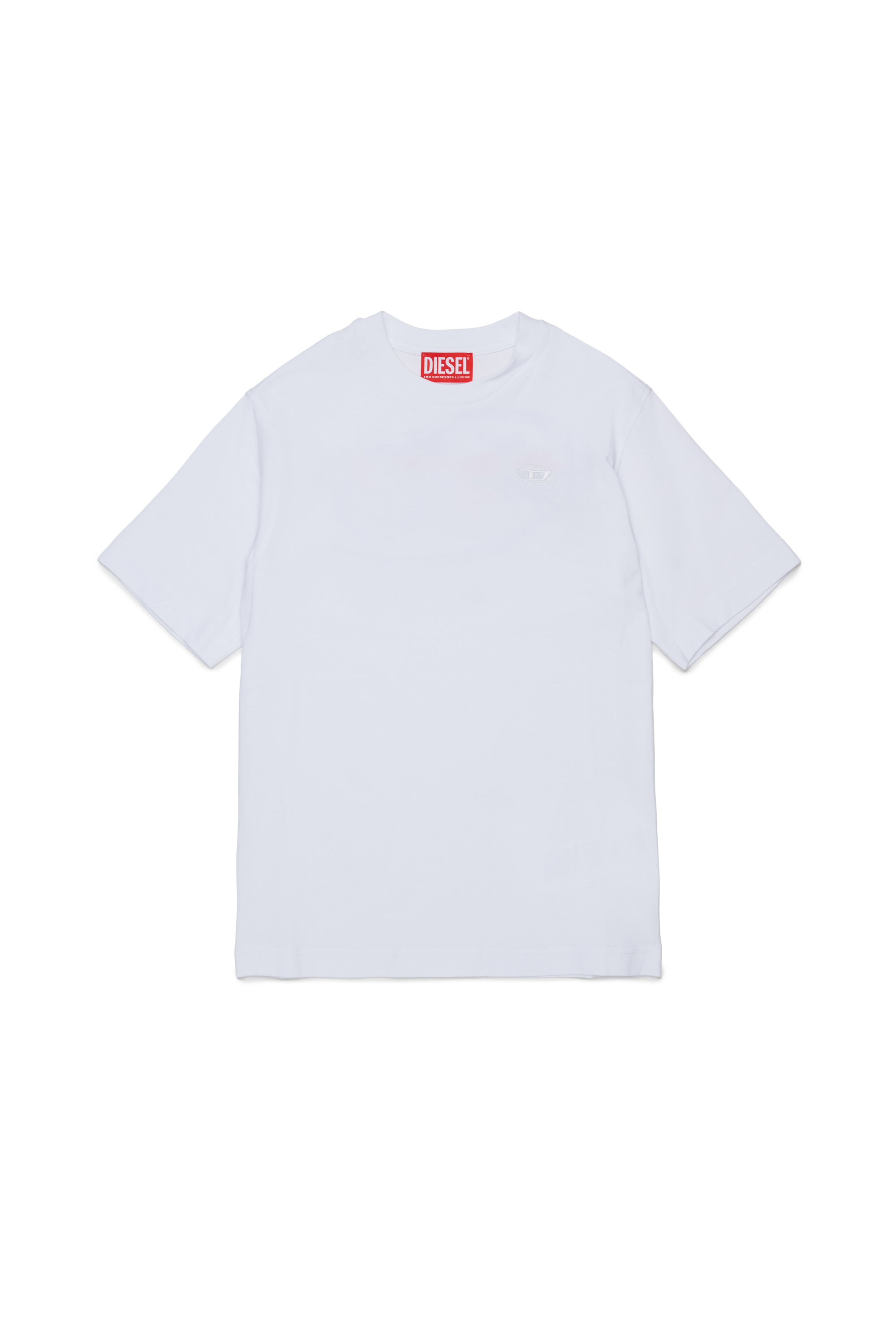 Diesel - TSCRAP OVER, T-shirt avec broderie Oval D et imprim&eacute; flock Homme in Blanc - 1