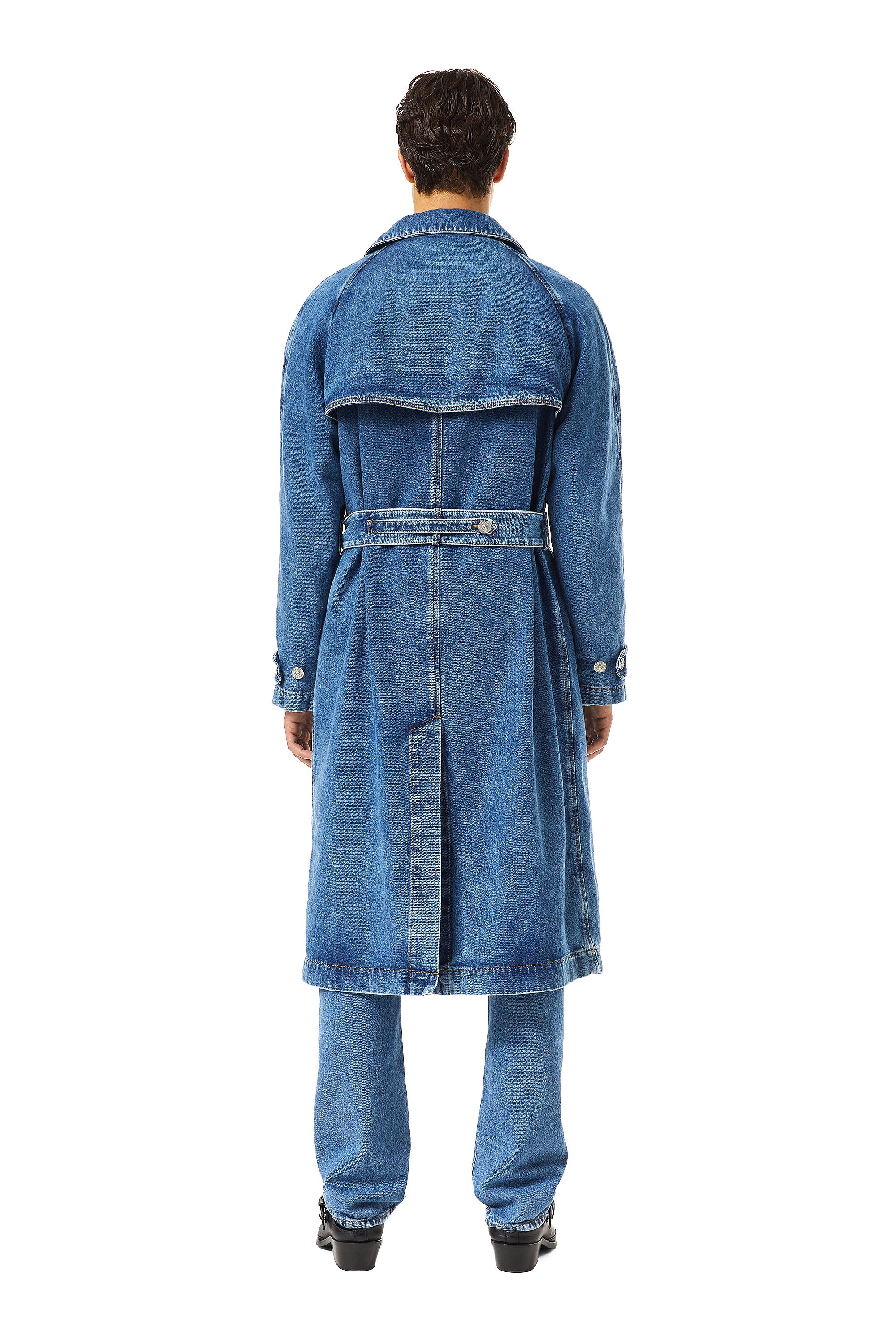 Diesel - D-DELIRIOUS DOUBLE BREASTED TRENCH COAT, Bleu moyen - Image 4