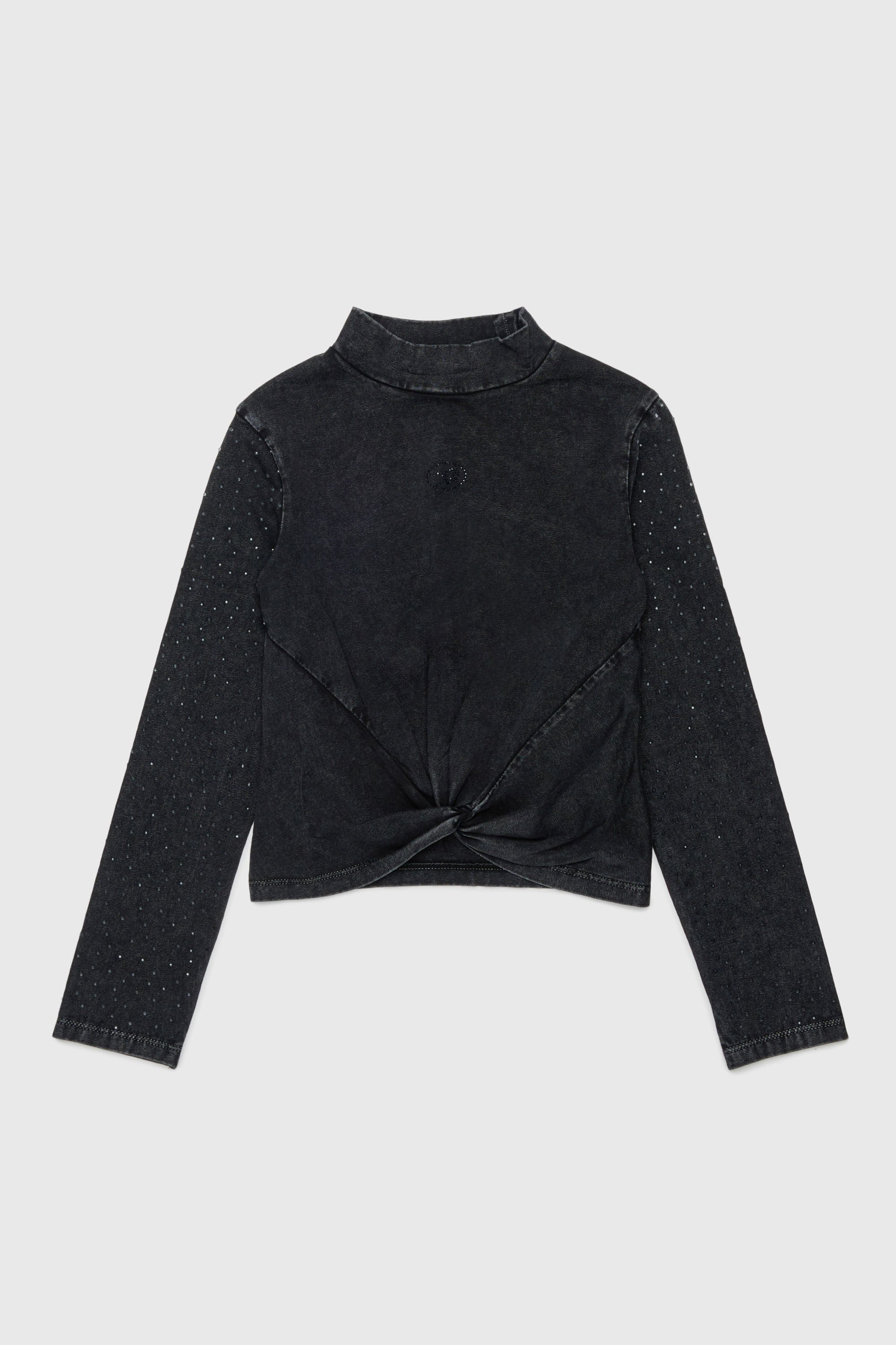 Diesel - TKNOT, Top &agrave; ourlet twist avec strass Femme in Noir - 1