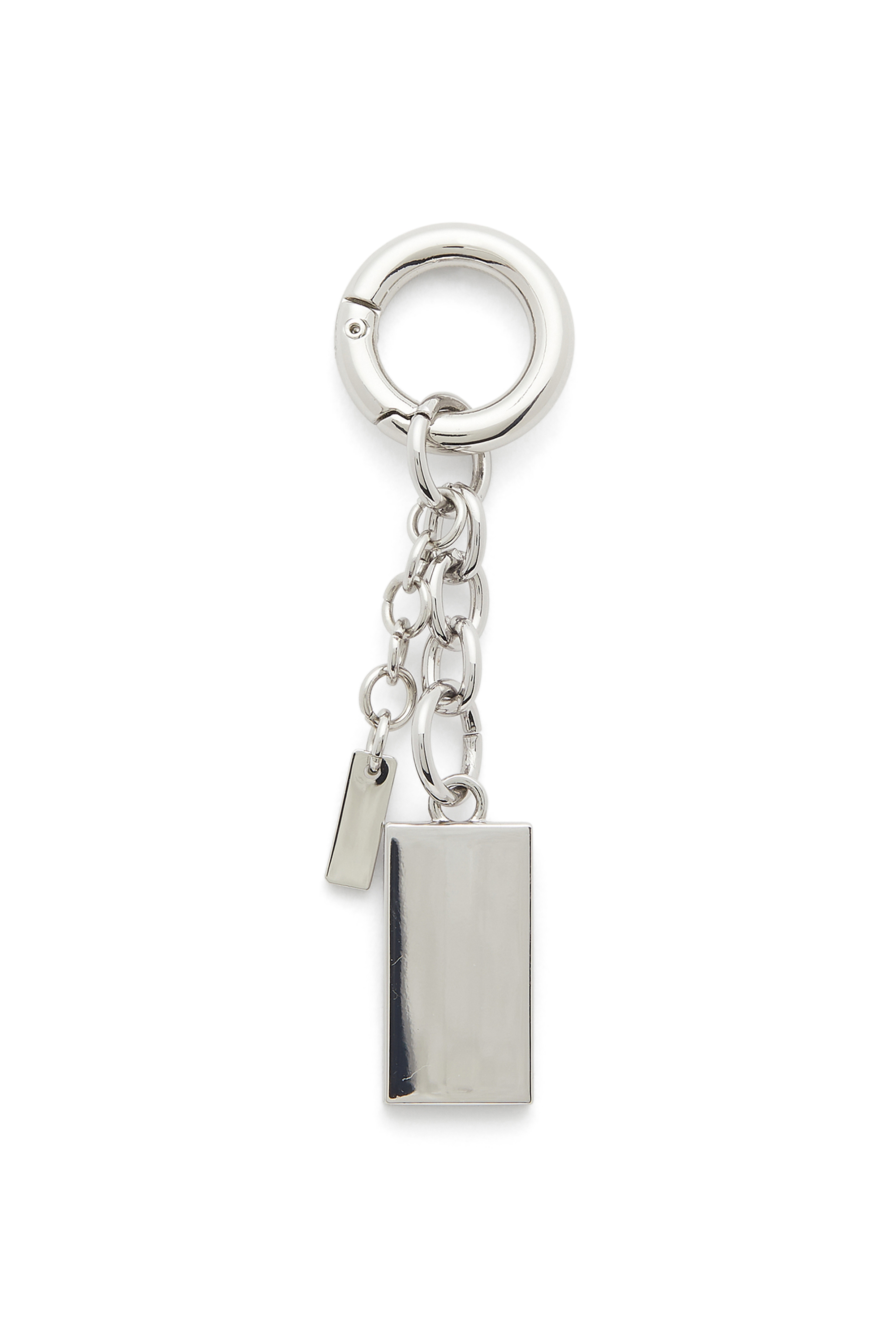 Diesel - CHARM-BISCOTTO, Porte-cl&eacute;s en m&eacute;tal avec pendentif logo Biscotto Femme in Gris argent&eacute; - 2